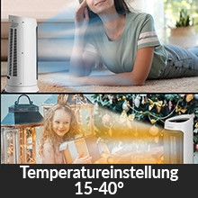 Chauffage céramique 2000 W, 4 modes, télécommande