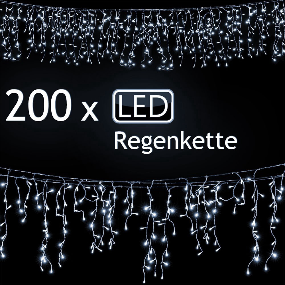 LED Christmas String Lights, Cold White, 10m, IP44
