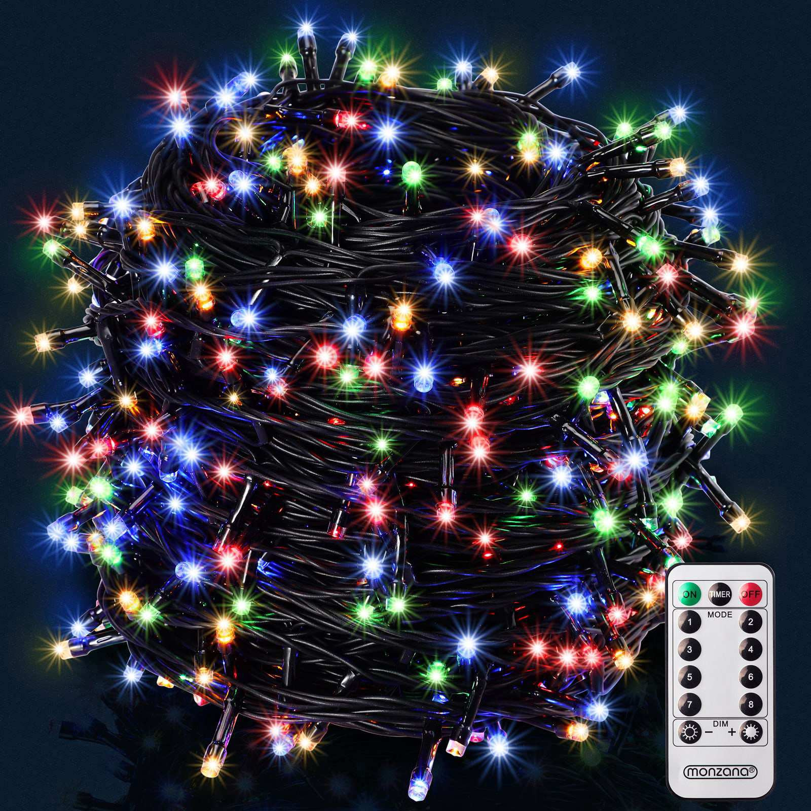 Christmas String Lights, 20m, 200 LEDs, Remote Control
