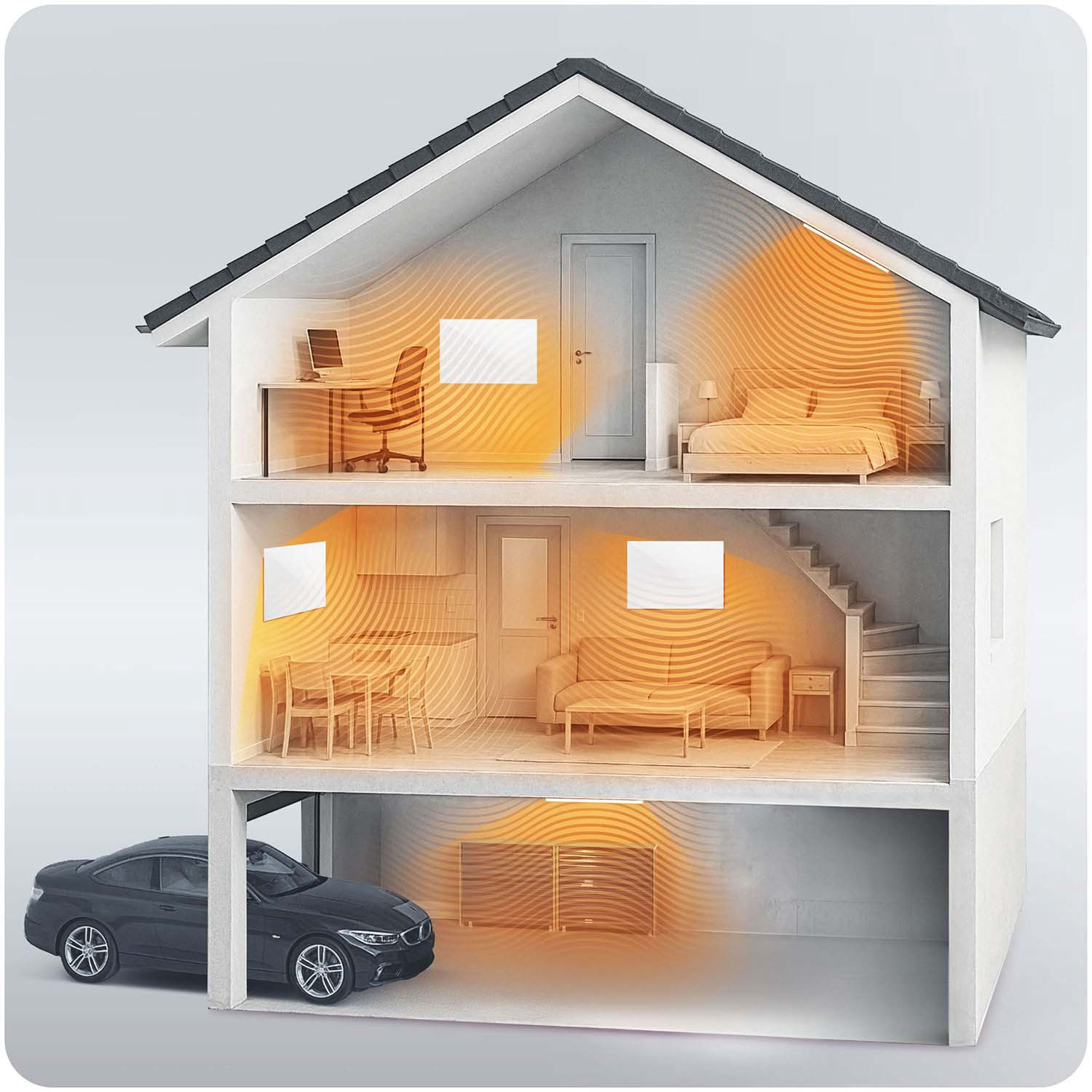 Infrared Heating Panel, 960W, Wall/Ceiling/Freestanding