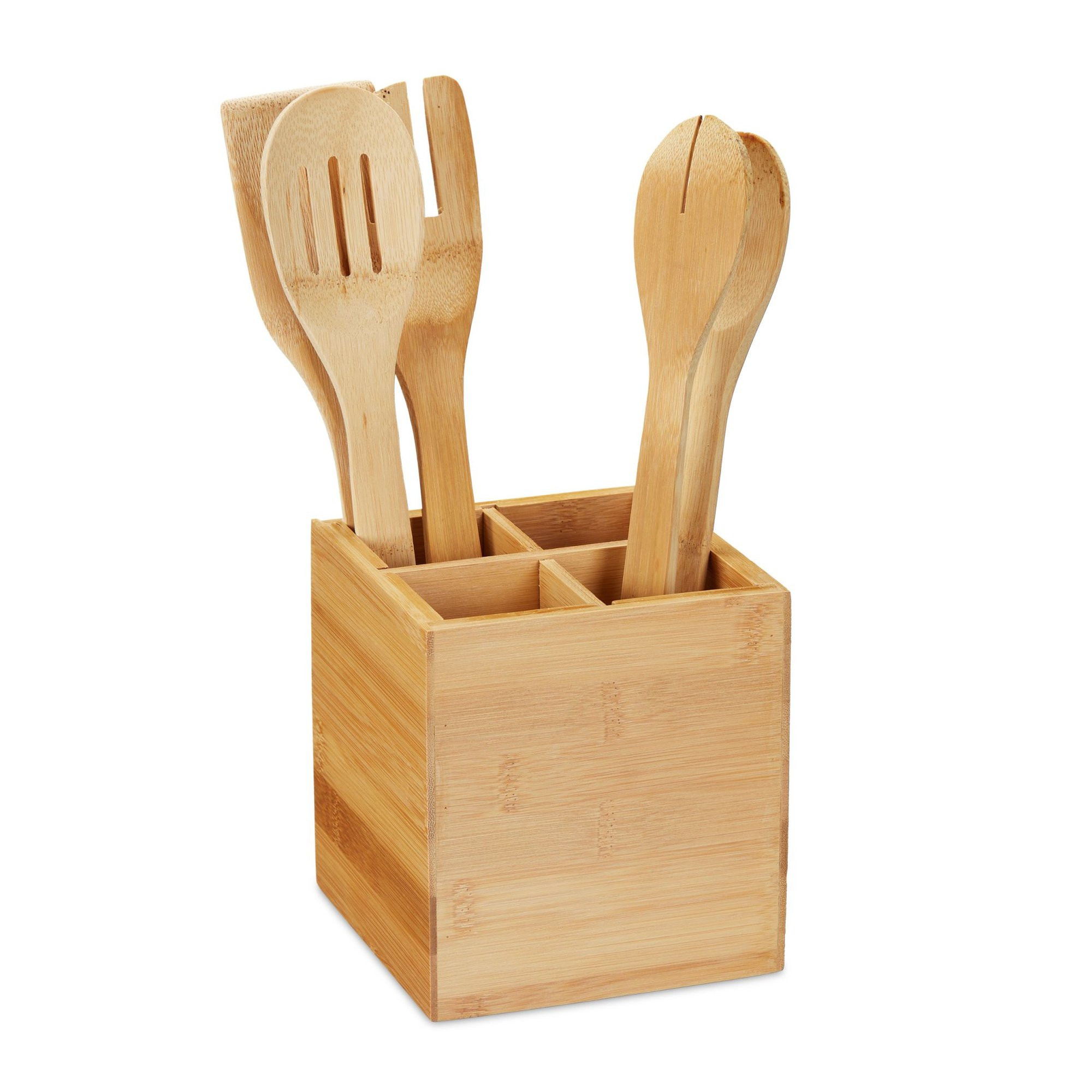 Conjunto de talheres de bambu