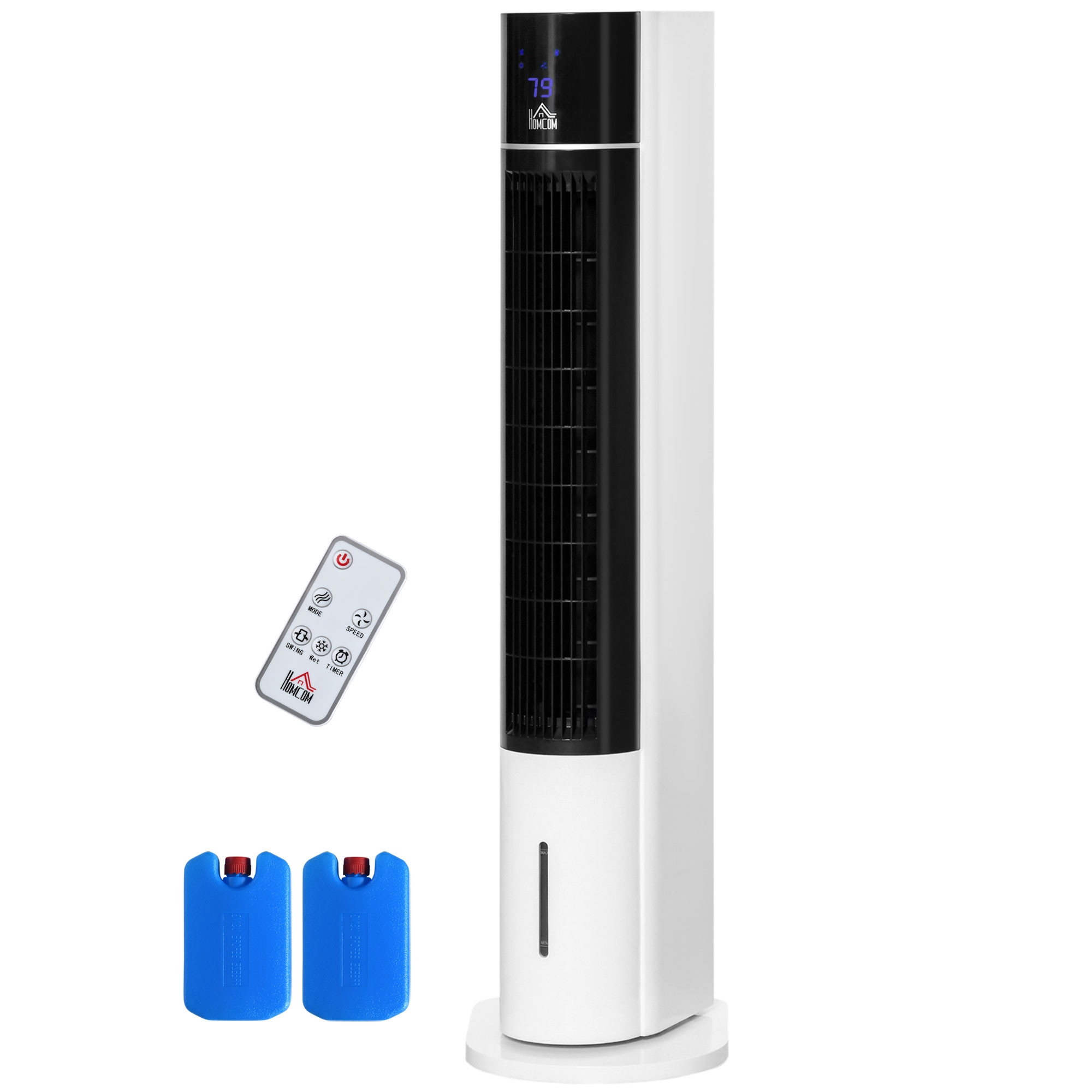 Ventilatore a torre con umidificatore e telecomando, 3 modalità, timer