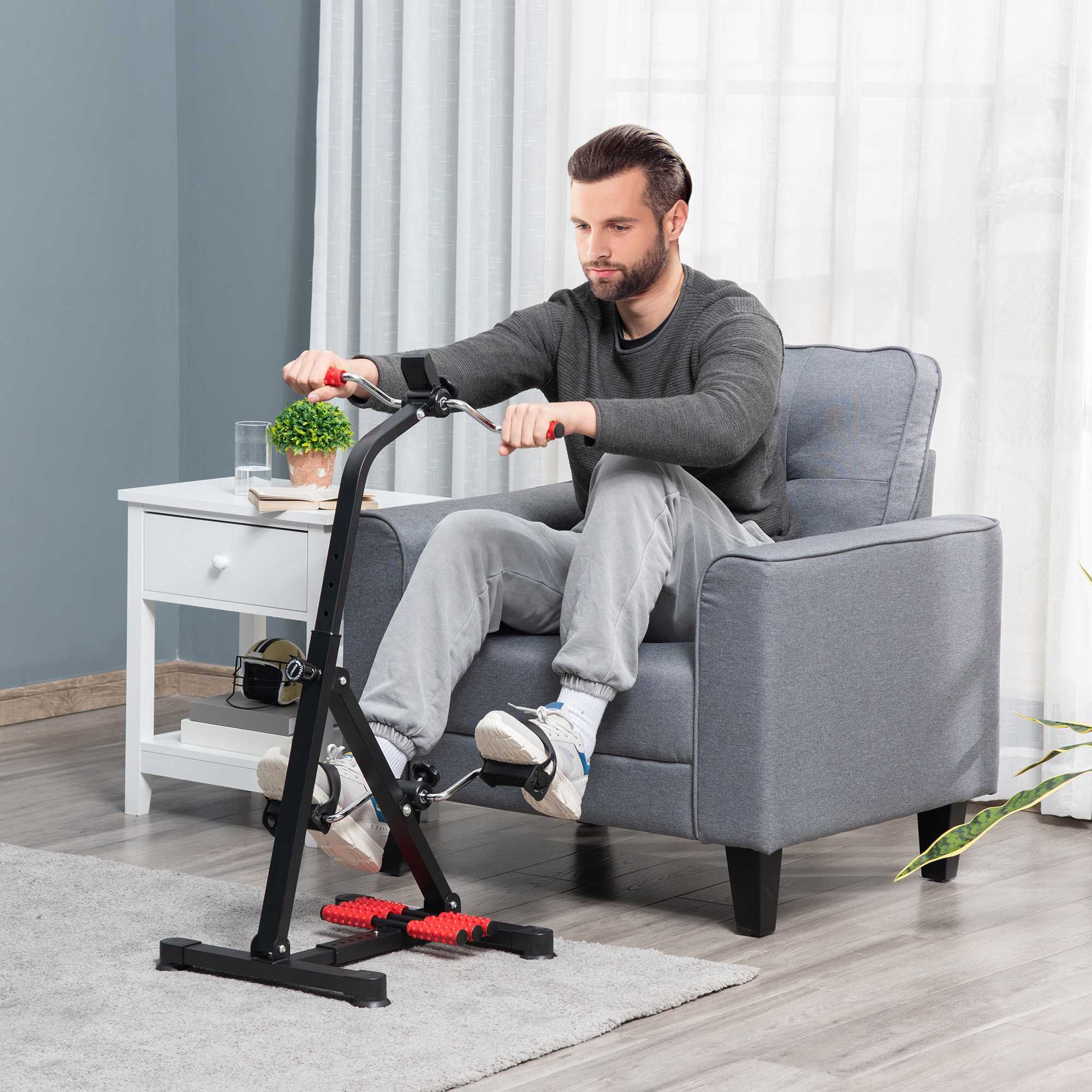 Cyclette per anziani con display LCD e rulli massaggianti