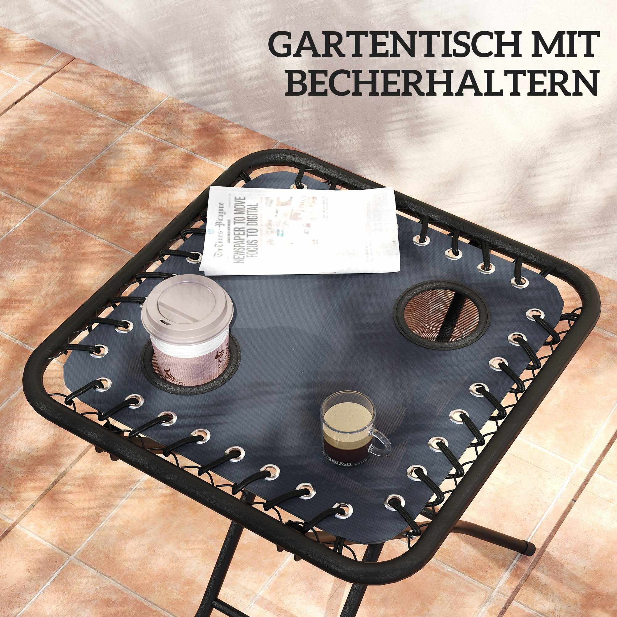 Zero Gravity stoelset met tafel en verstelbare rugleuning.