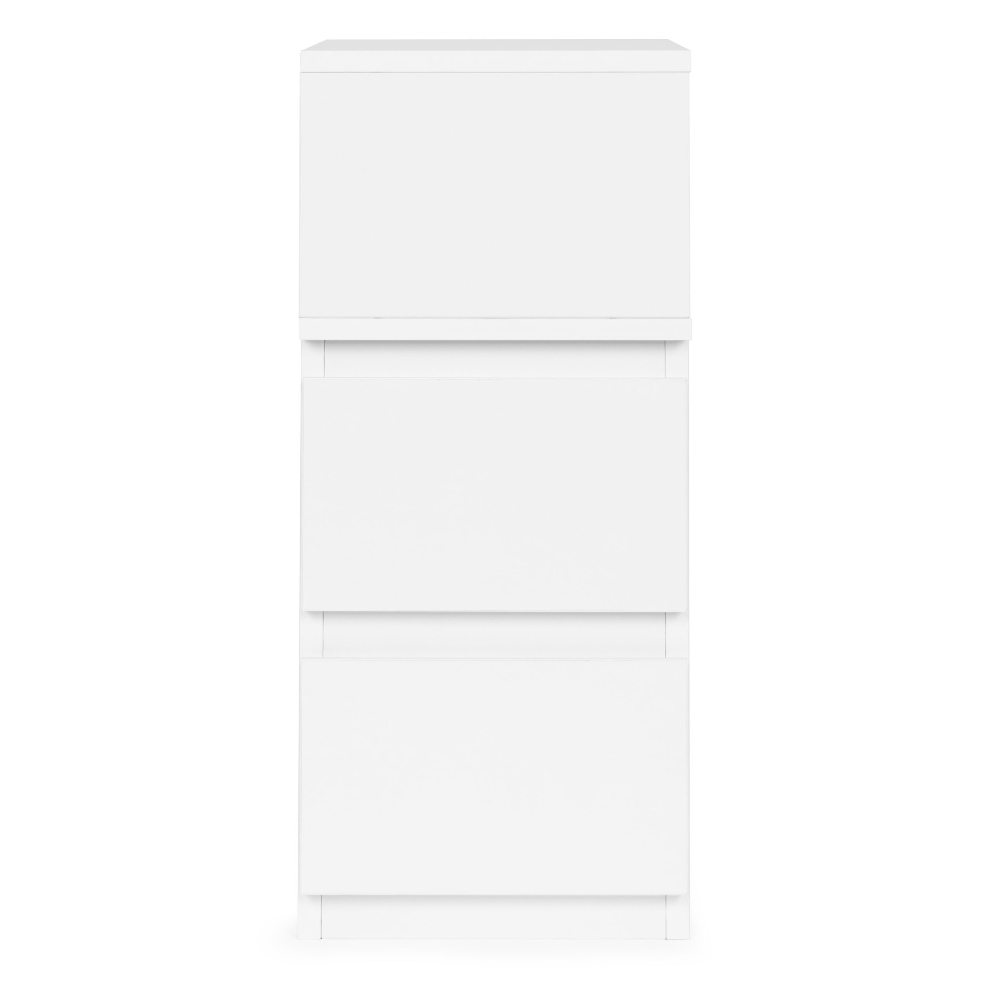 Table de chevet LED avec 2 tiroirs, MDF blanc, télécommandée