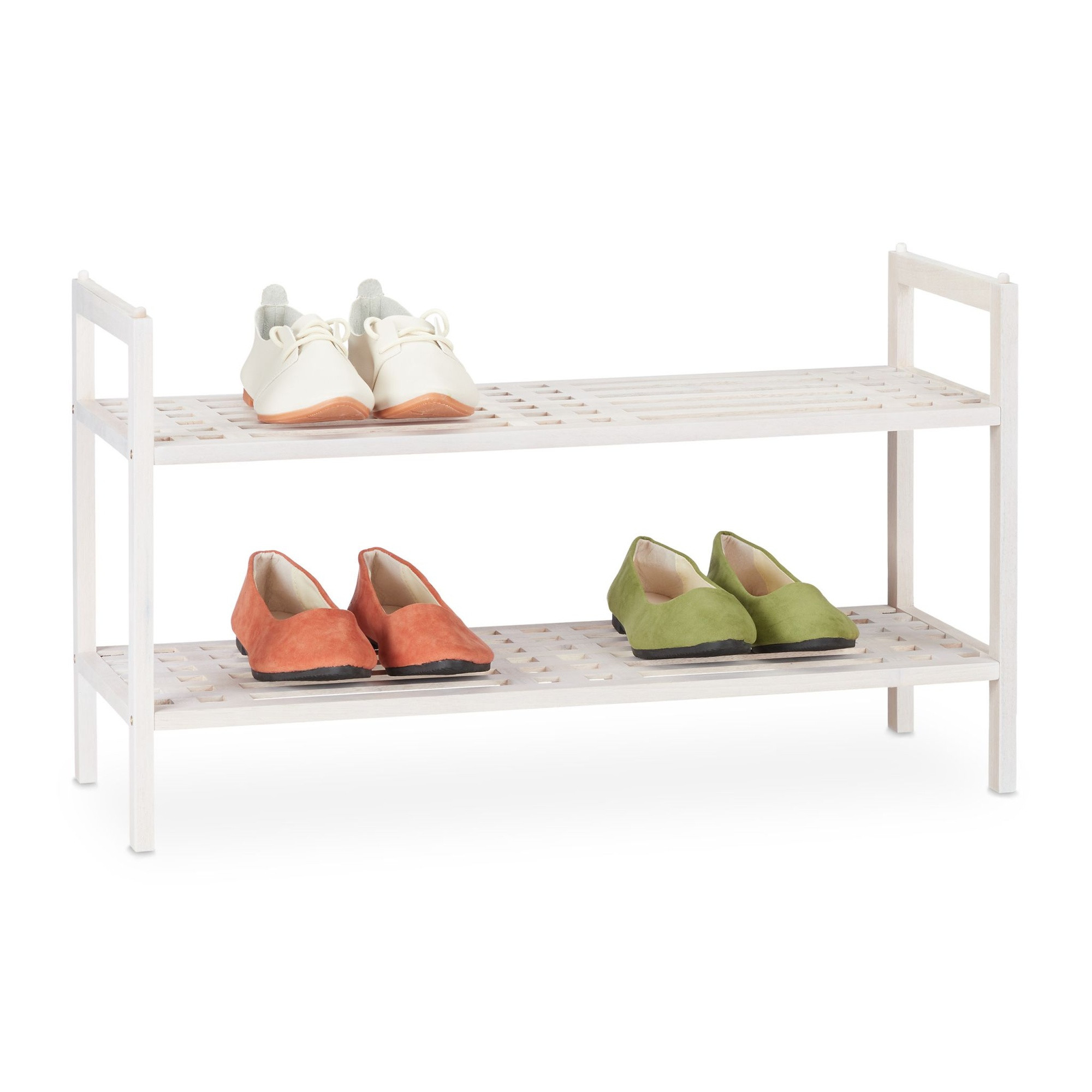 Zapatero apilable blanco
