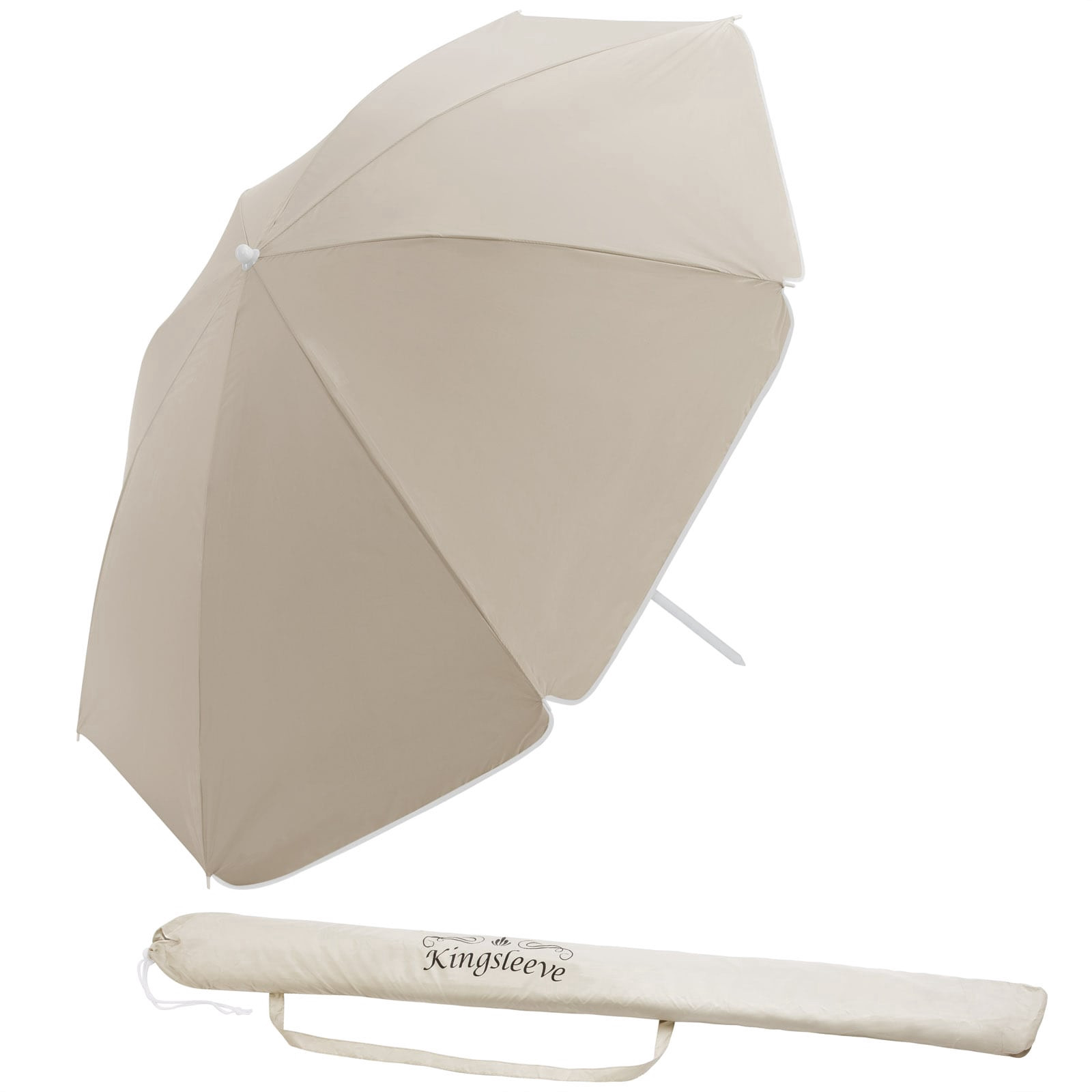 Beach Sun Parasol, Tilt Function, Beige, 18m Diameter