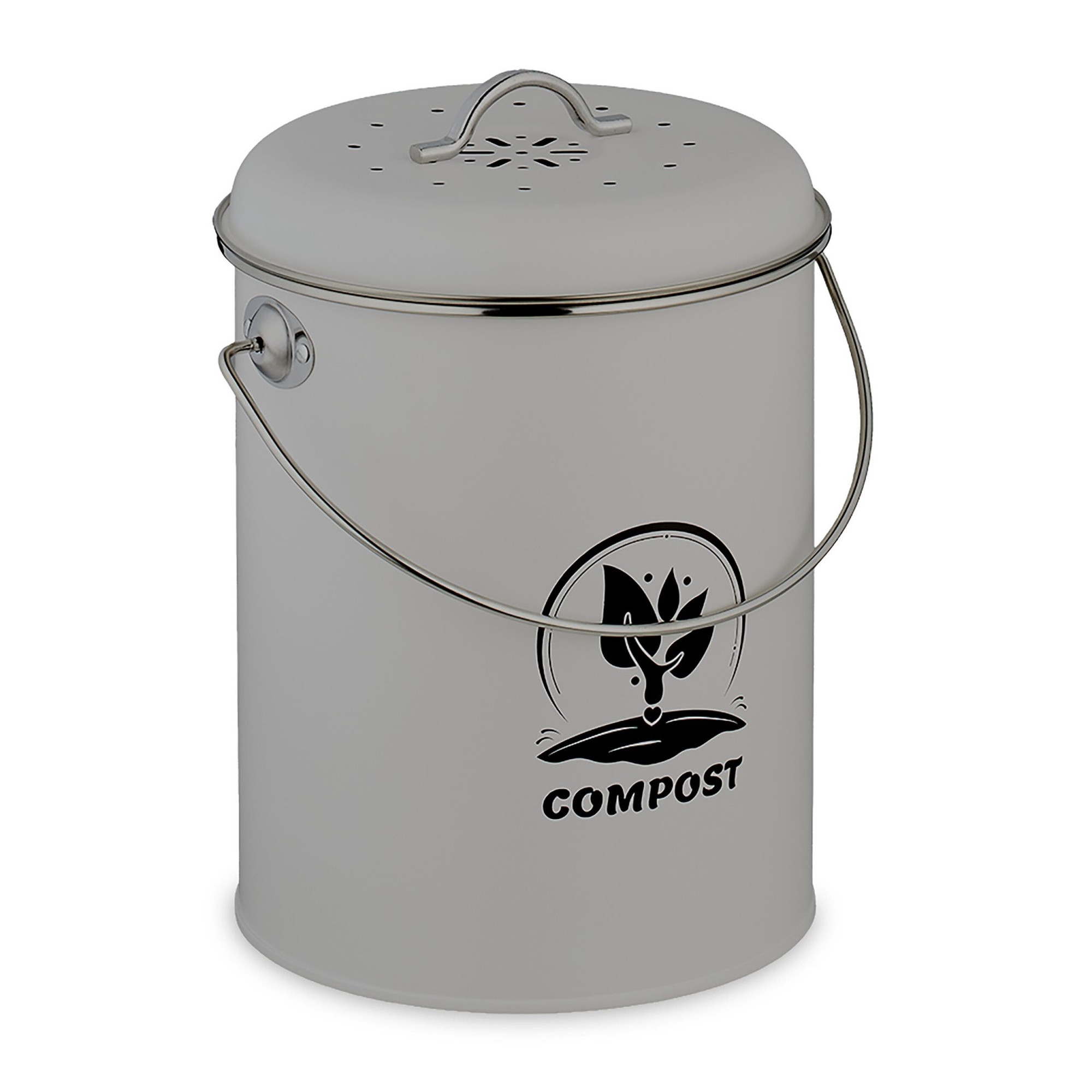 Compost Bin with Odour Filter, 5.5L Iron Kitchen