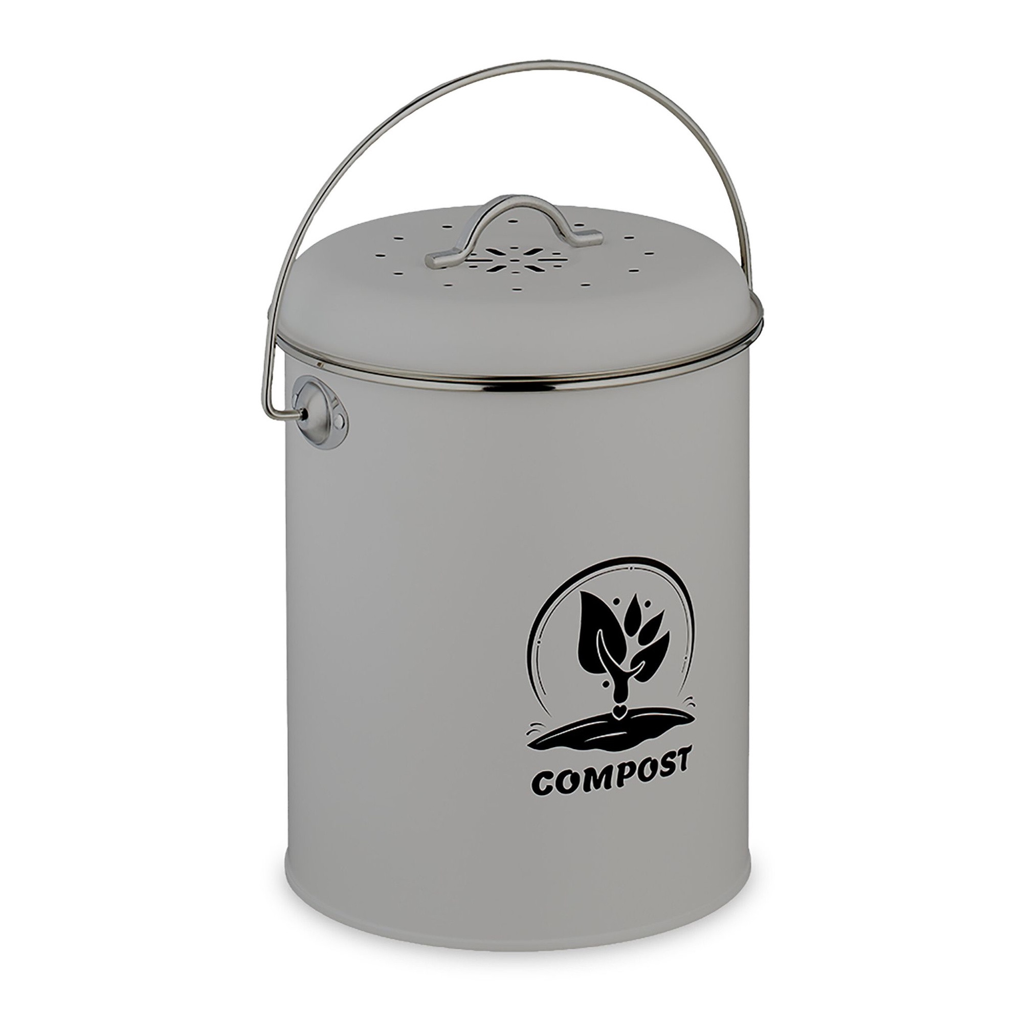 Compost Bin with Odour Filter, 5.5L Iron Kitchen