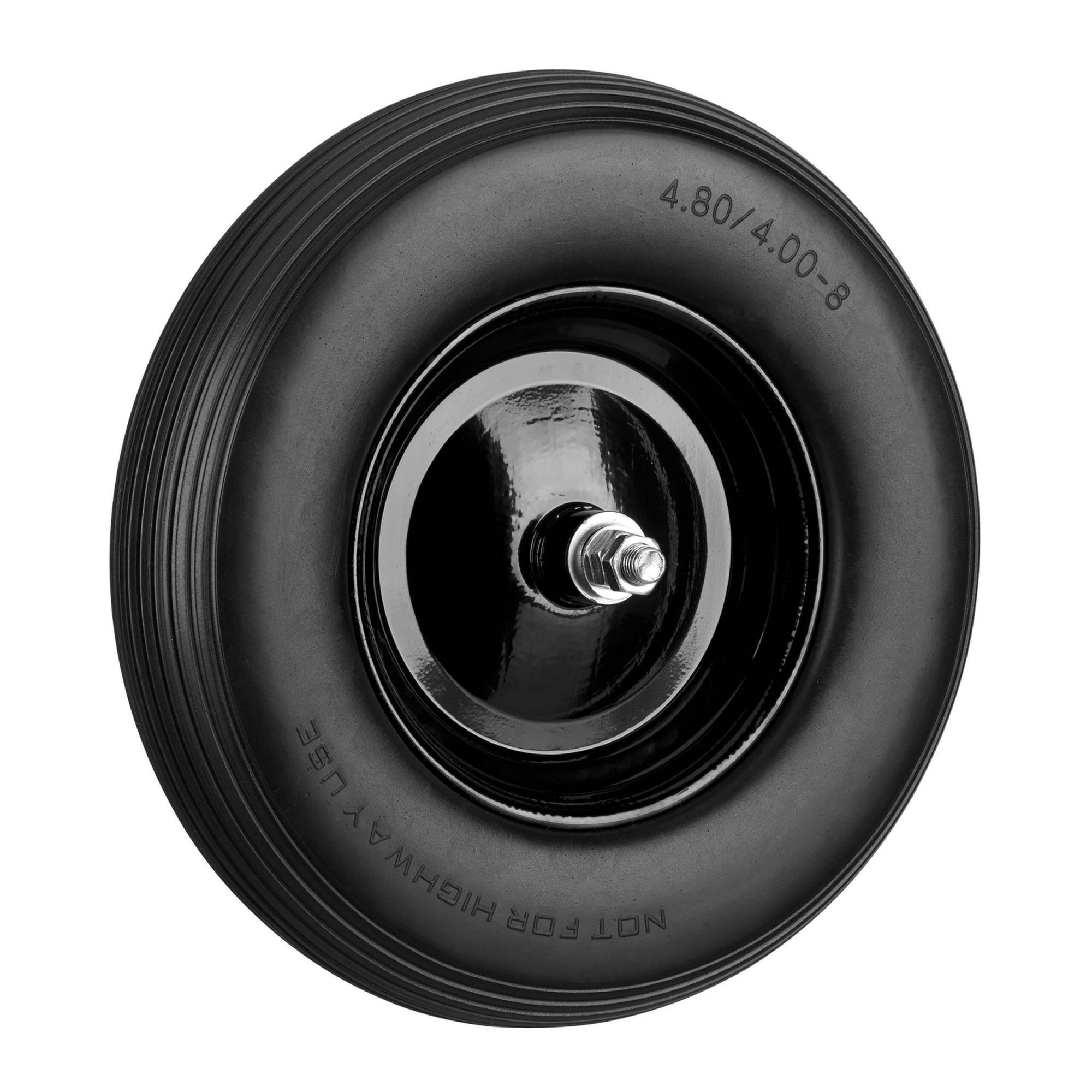 Solid Rubber Wheelbarrow Wheel, Puncture-Proof, 4.00-8