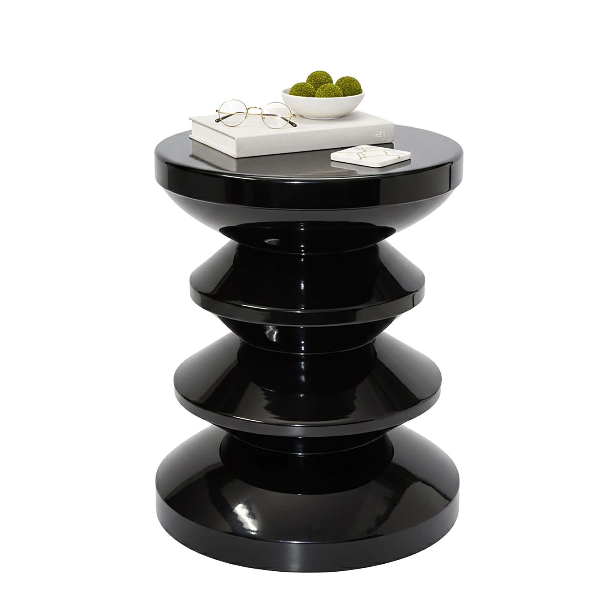 Side Table & Stool – Zigzag Design, Space Age Style