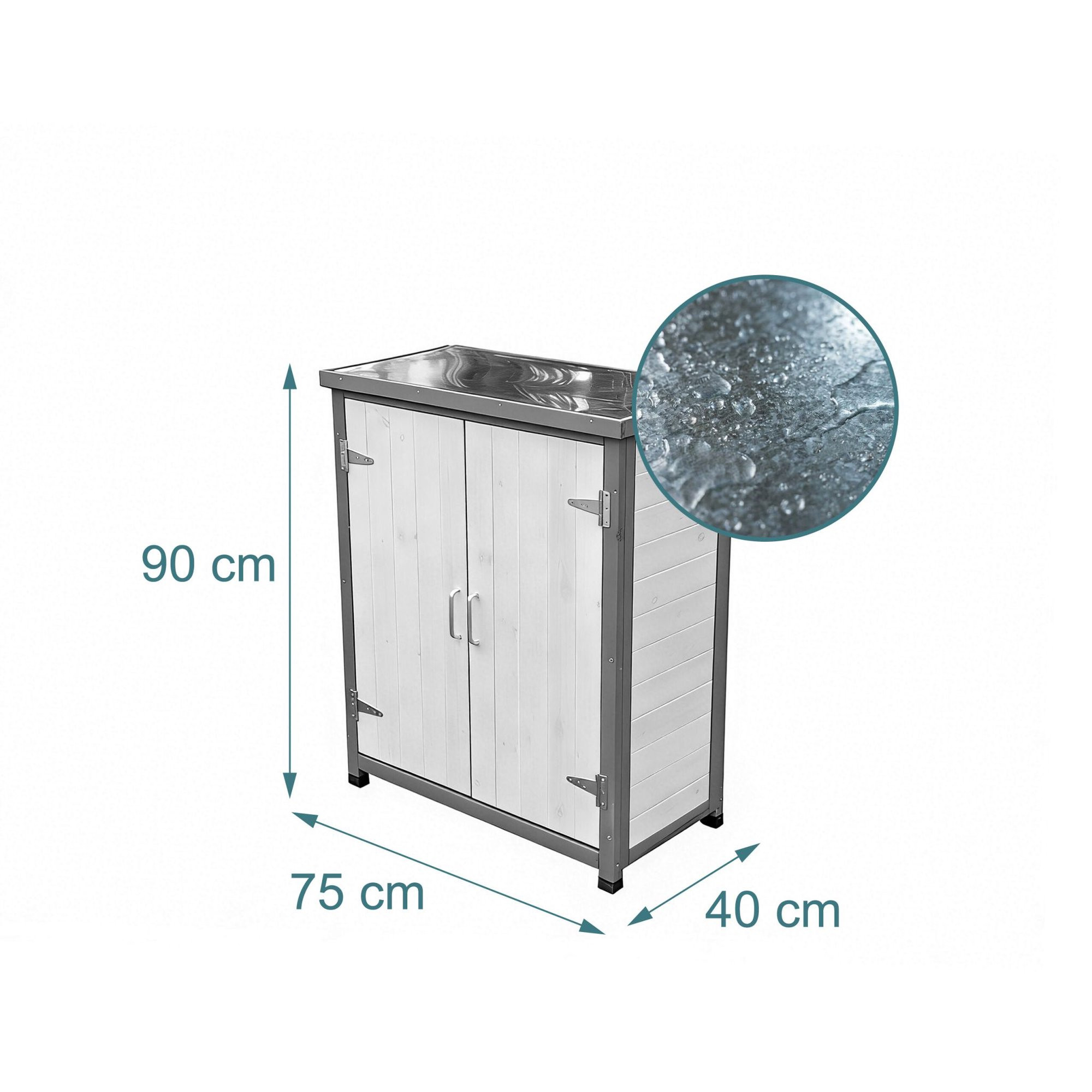Mesa de jardinagem com armário e bancada galvanizada