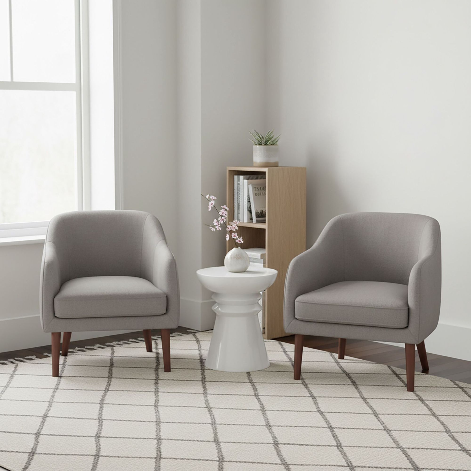 Side Table & Stool, Chess-Piece Silhouette Design