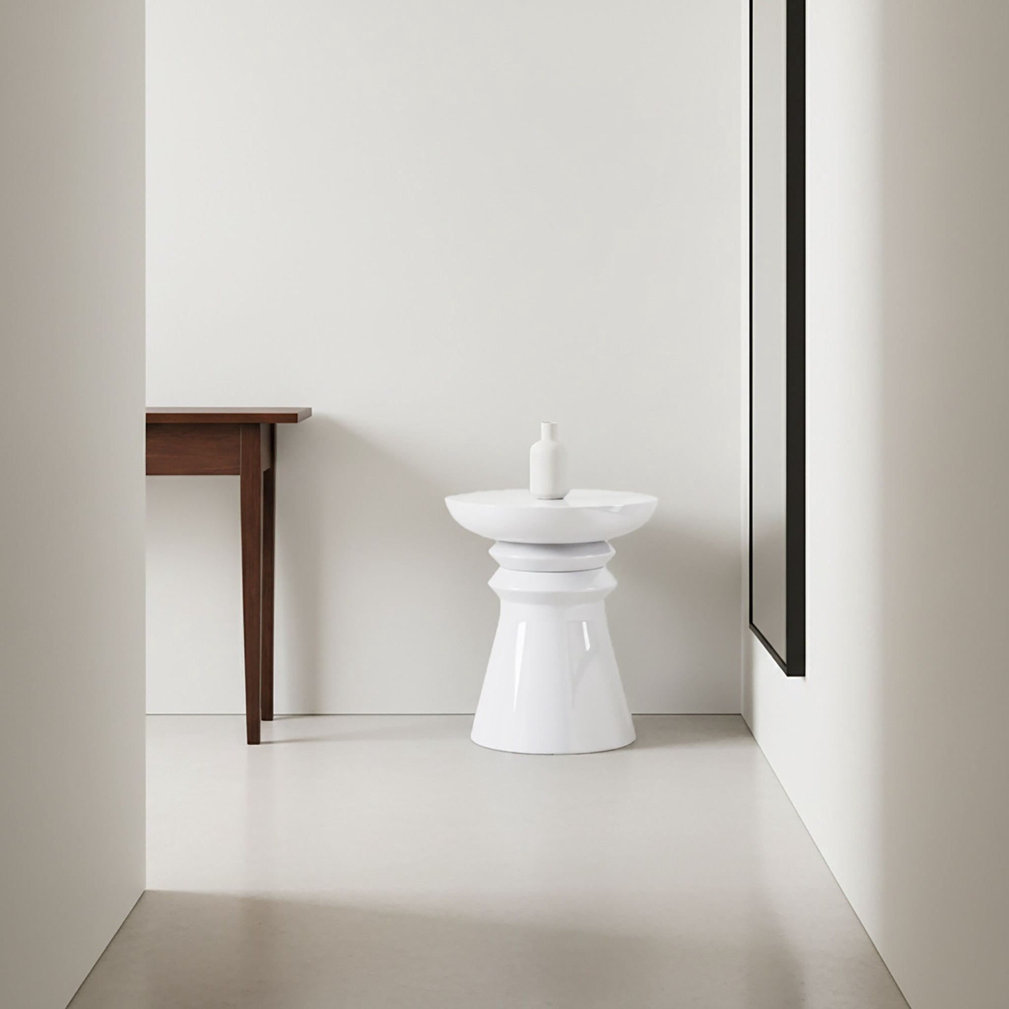 Side Table & Stool, Chess-Piece Silhouette Design