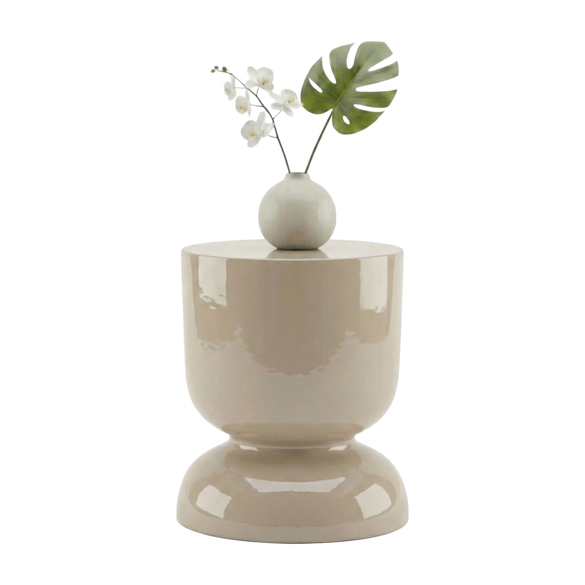 Hourglass Side Table & Stool – Metal, Multifunctional Design