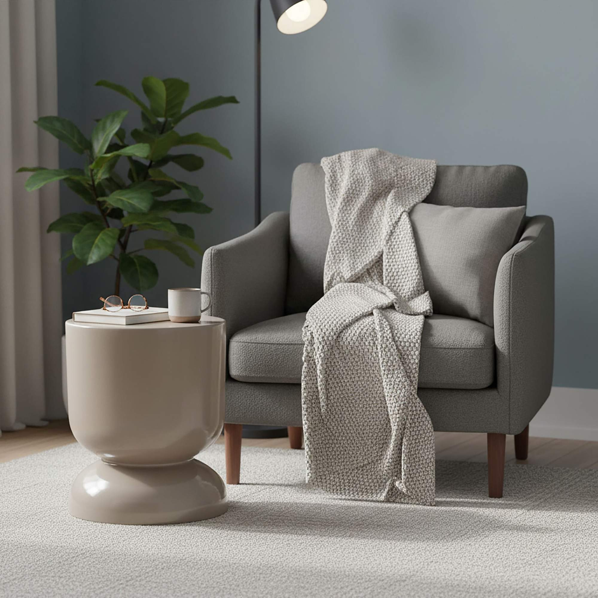Hourglass Side Table & Stool – Metal, Multifunctional Design
