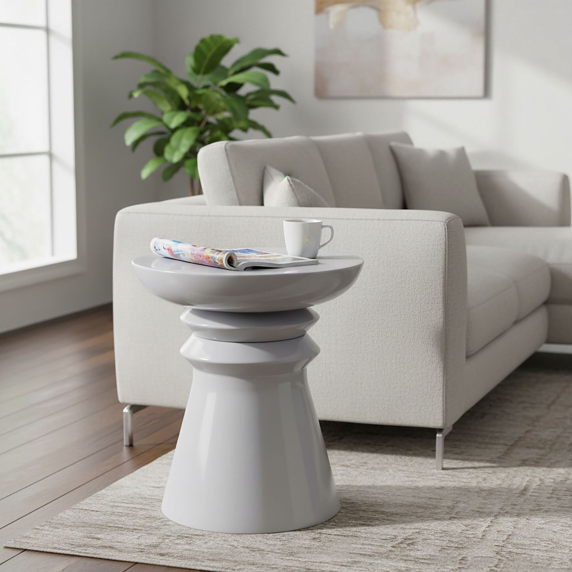 Table d'appoint et tabouret, motif pièces d'échecs, usage polyvalent