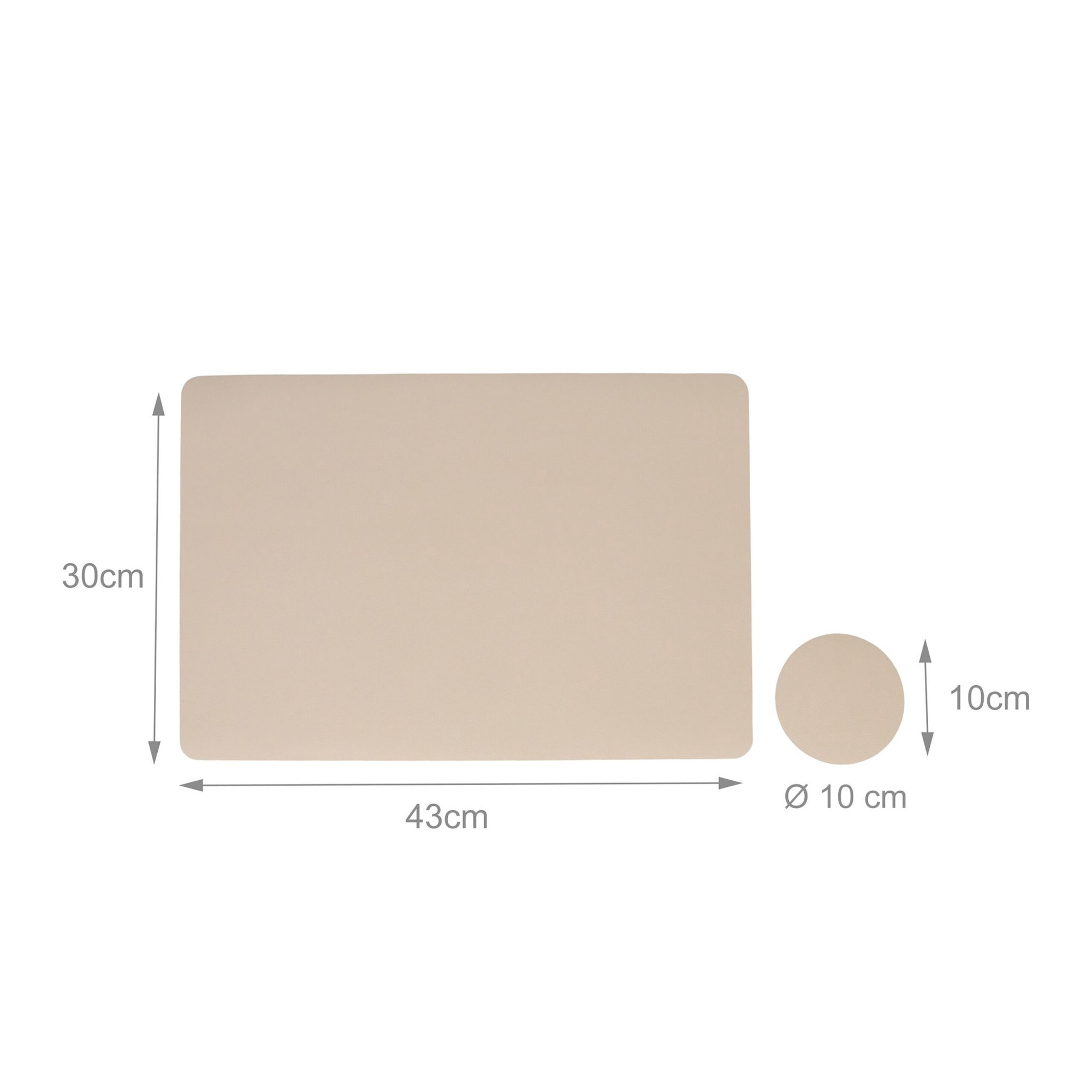 Faux Leather Placemats & Coasters Set, Reversible, 6-Pack
