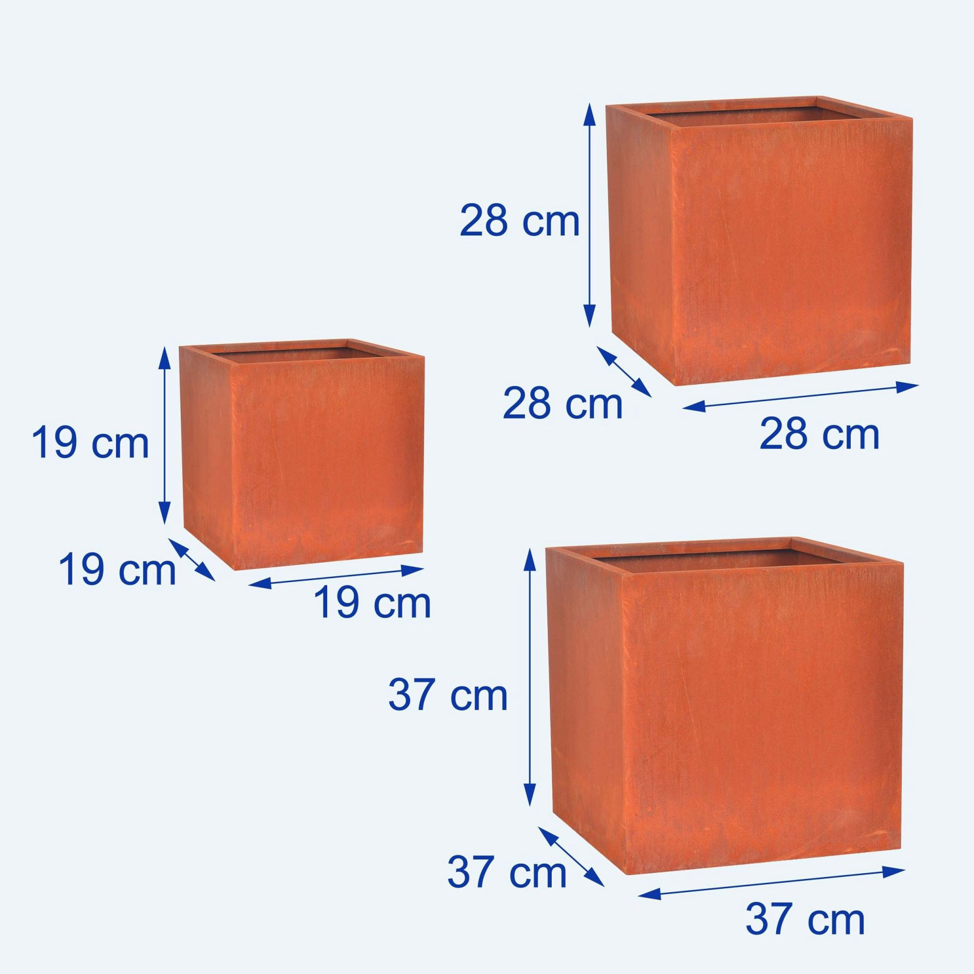 Rustic Carbon Steel Planter Set – 3 Sizes