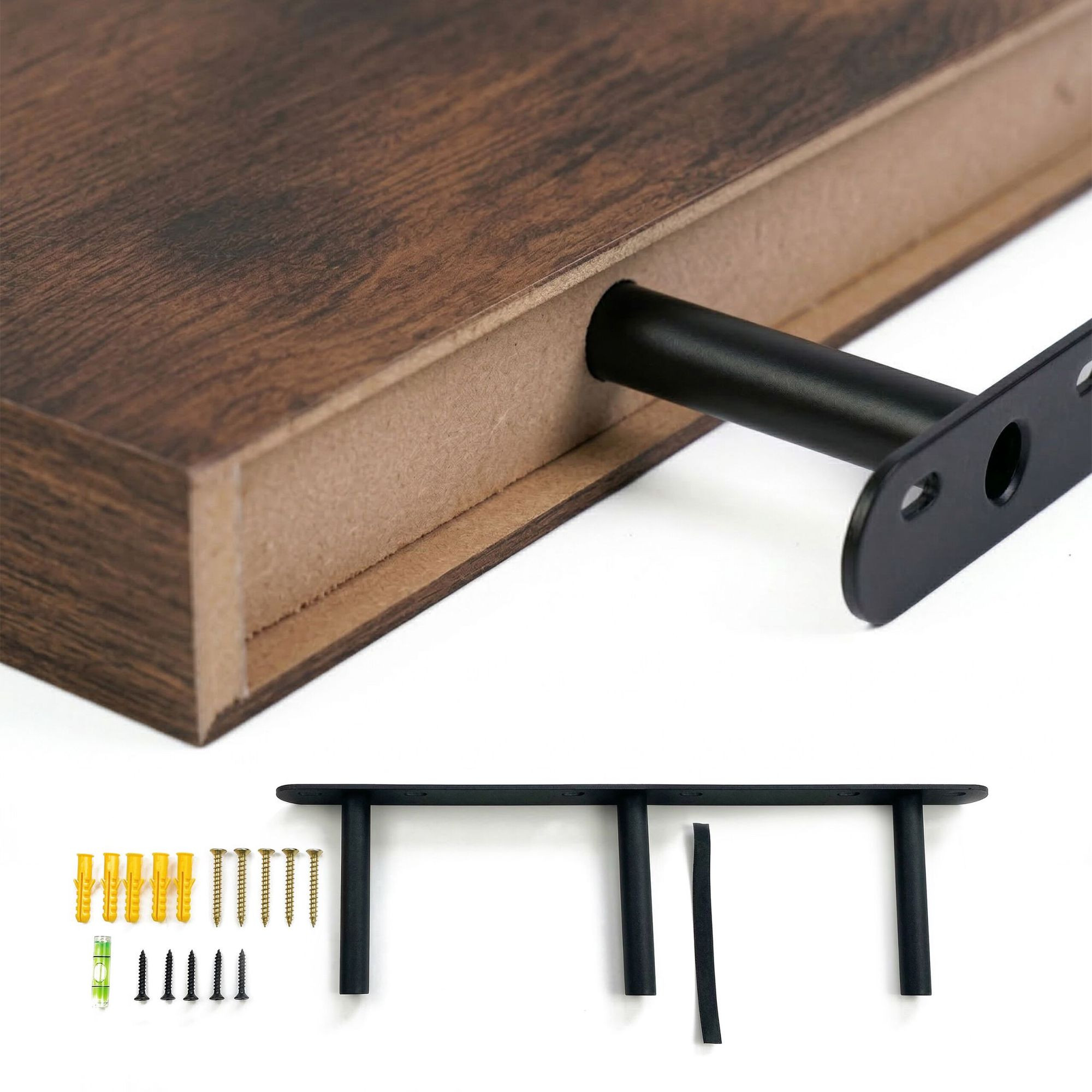 Wandregal mit Metallhalterung – Wohnzimmer oder Küche