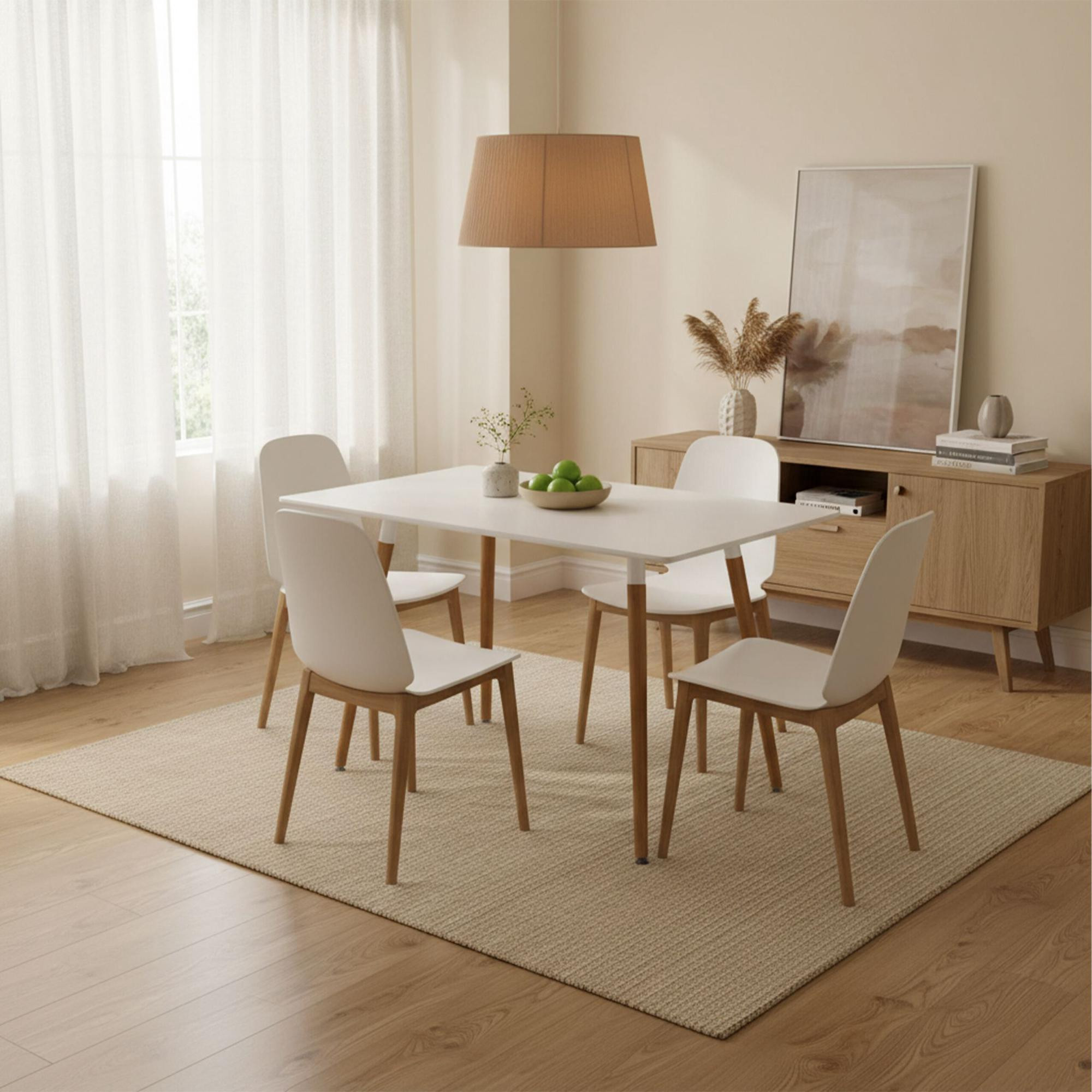 Square Dining Table with Bamboo Legs