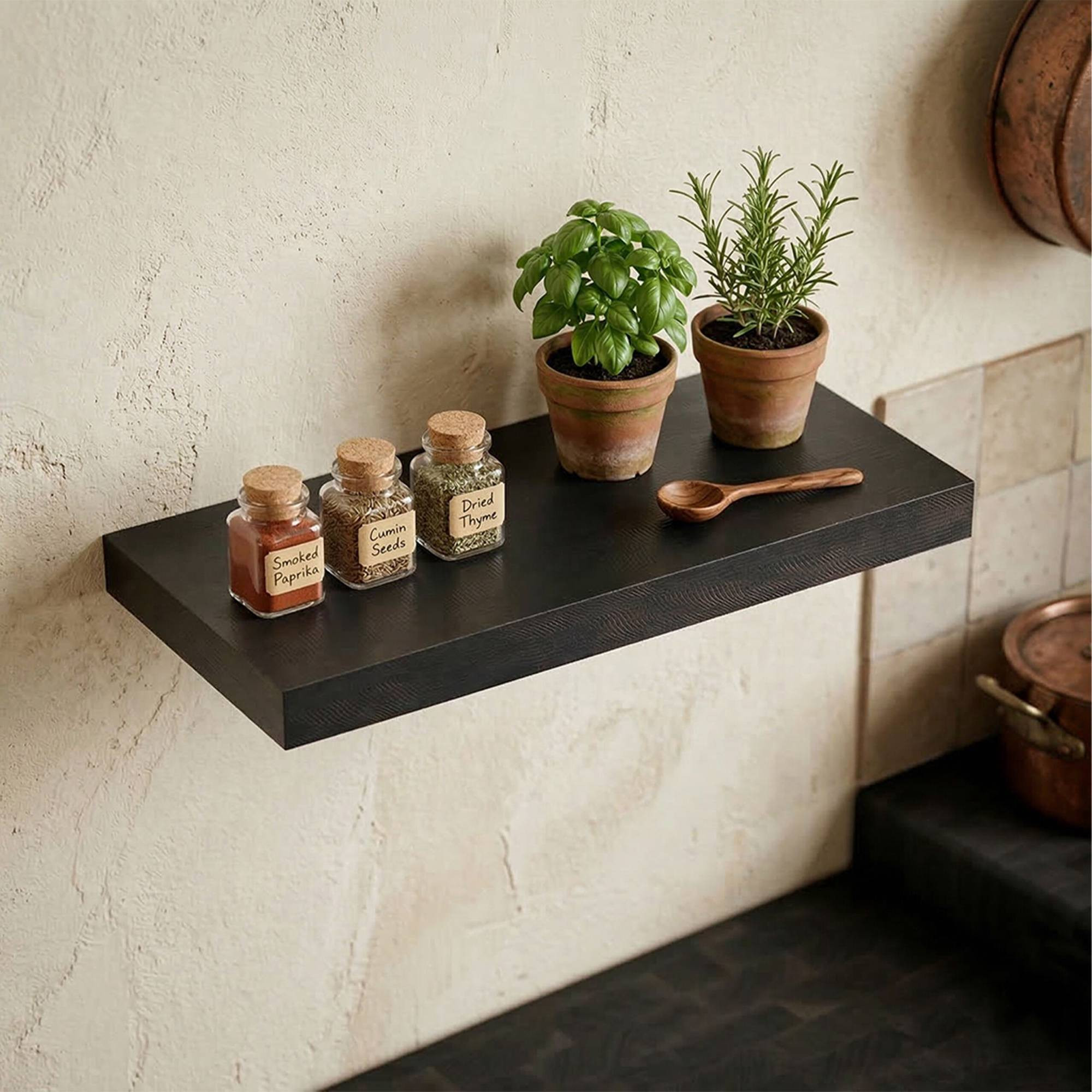 Wandregal mit Metallhalterung – Wohnzimmer oder Küche