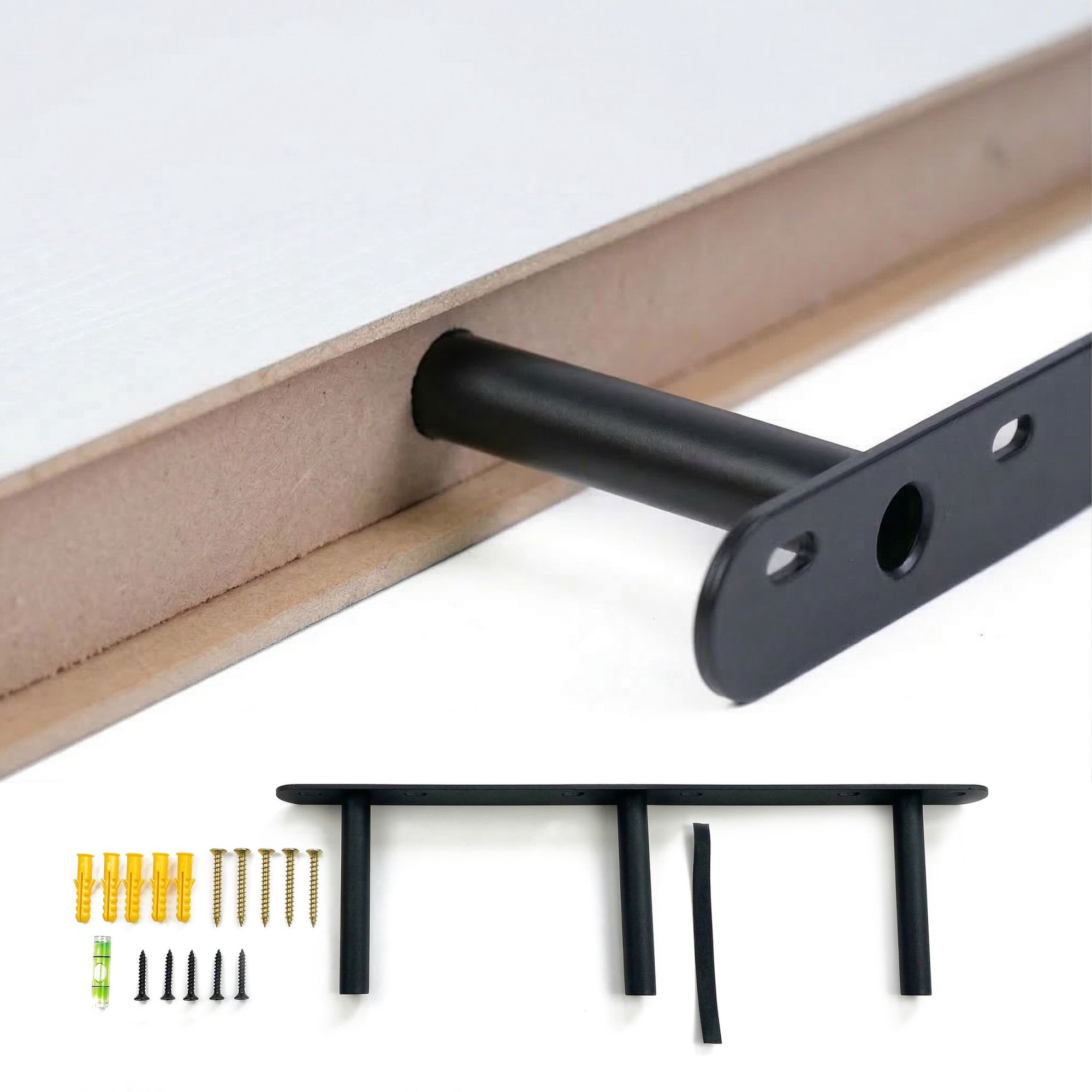 Wandregal mit Metallhalterung – Wohnzimmer oder Küche