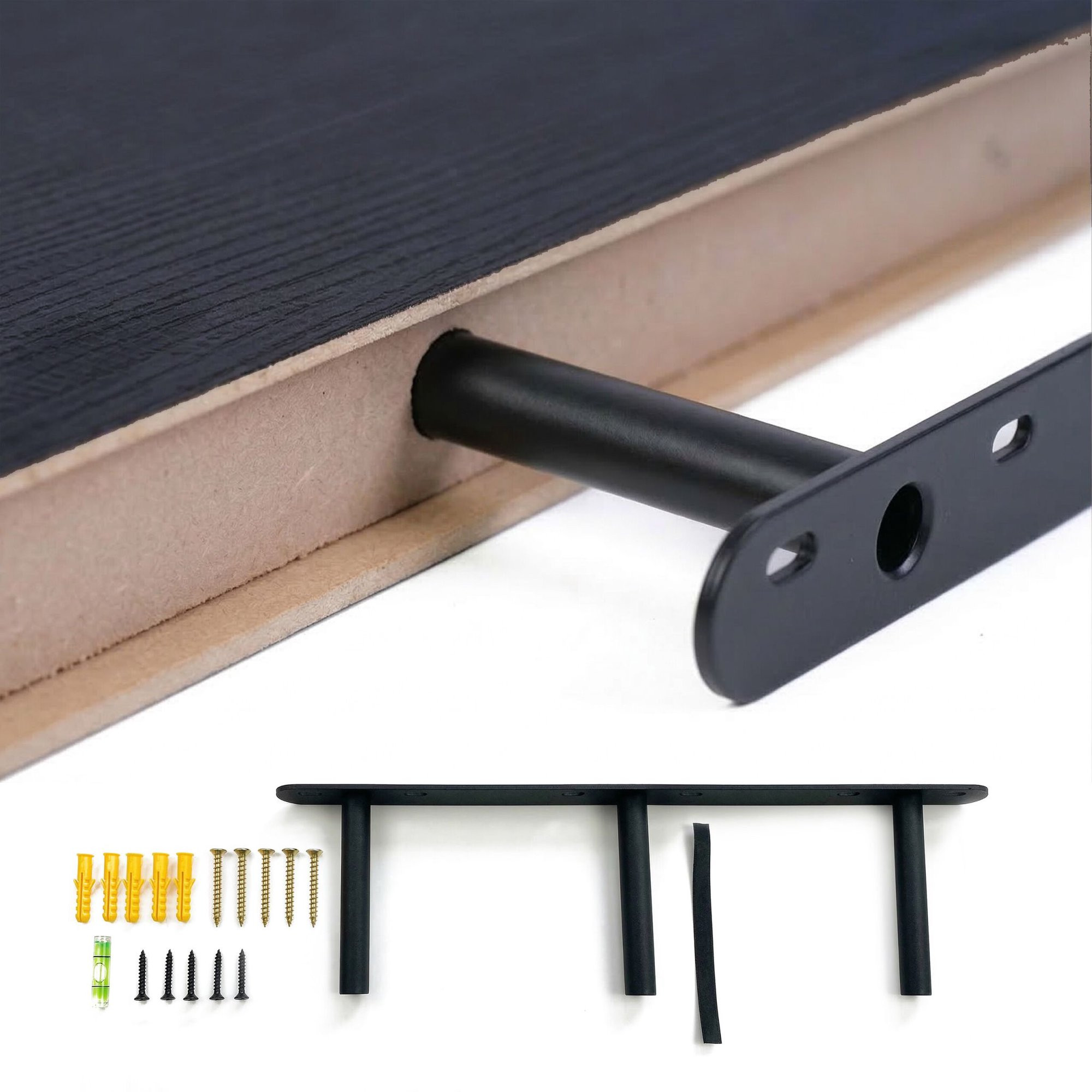 Wandregal mit Metallhalterung – Wohnzimmer oder Küche