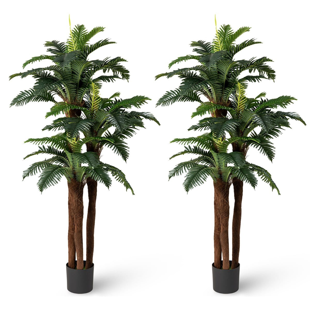 Artificial Palm Tree Set with Adjustable Leaves, 191 cm