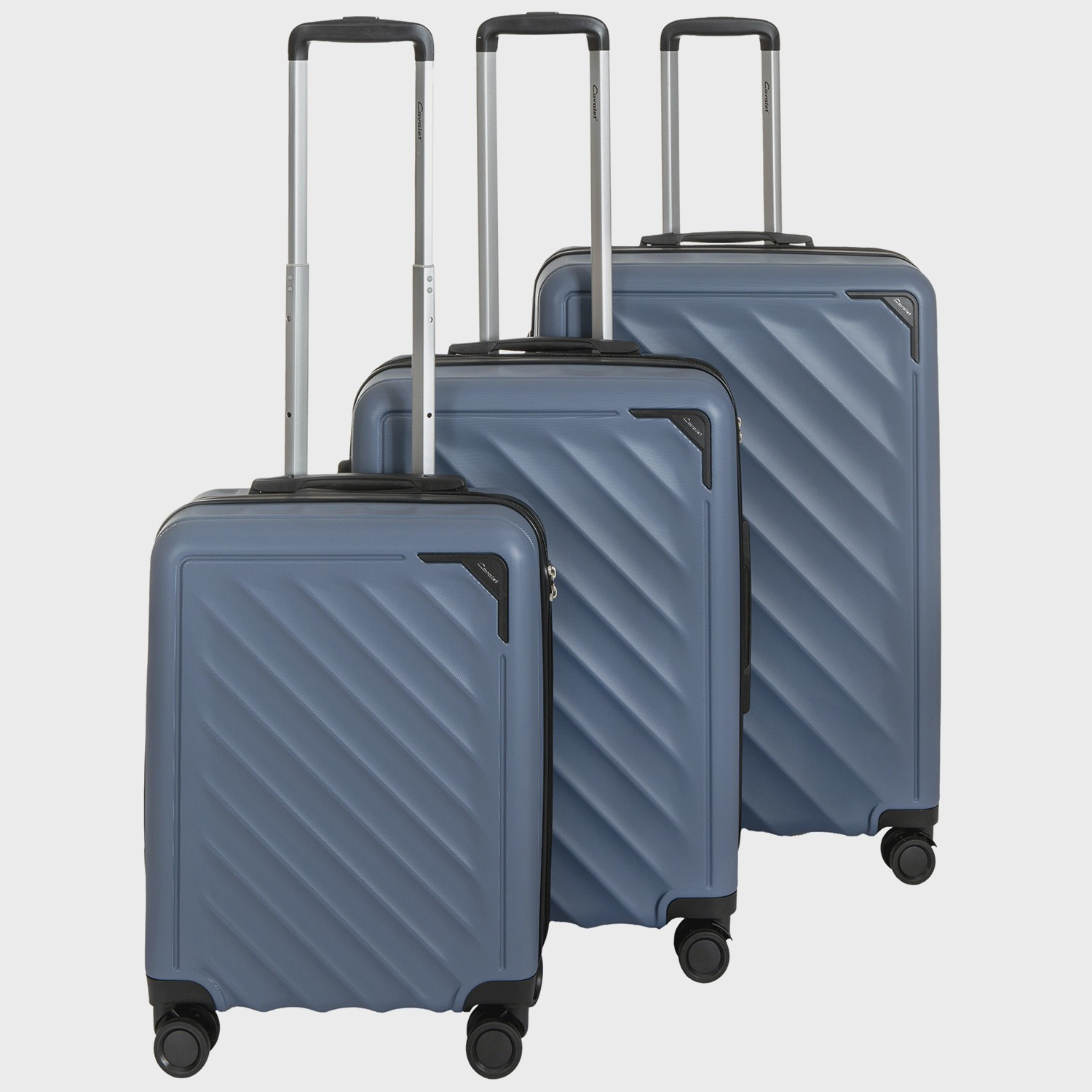 3-teiliges Gepäckset Blau – Kabinengröße, Mittelgröße, Großgröße