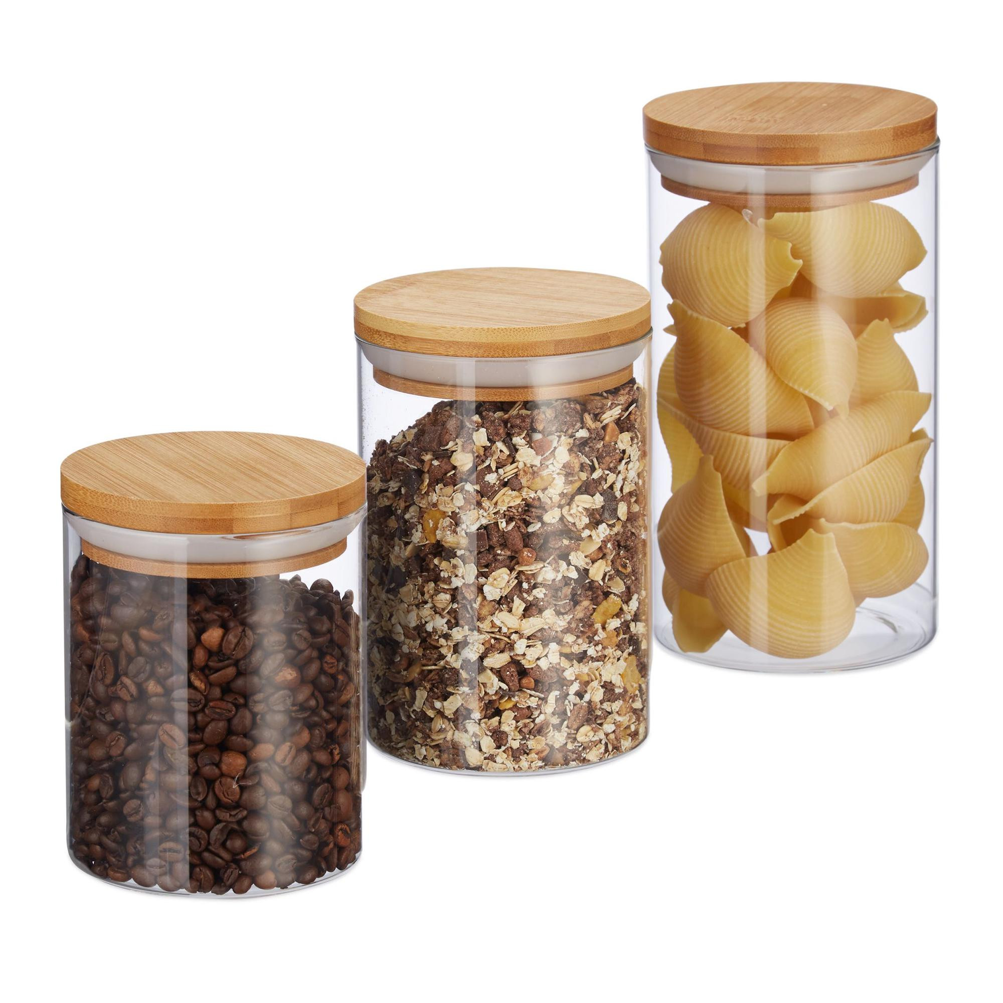 3 pots de conservation de différentes tailles