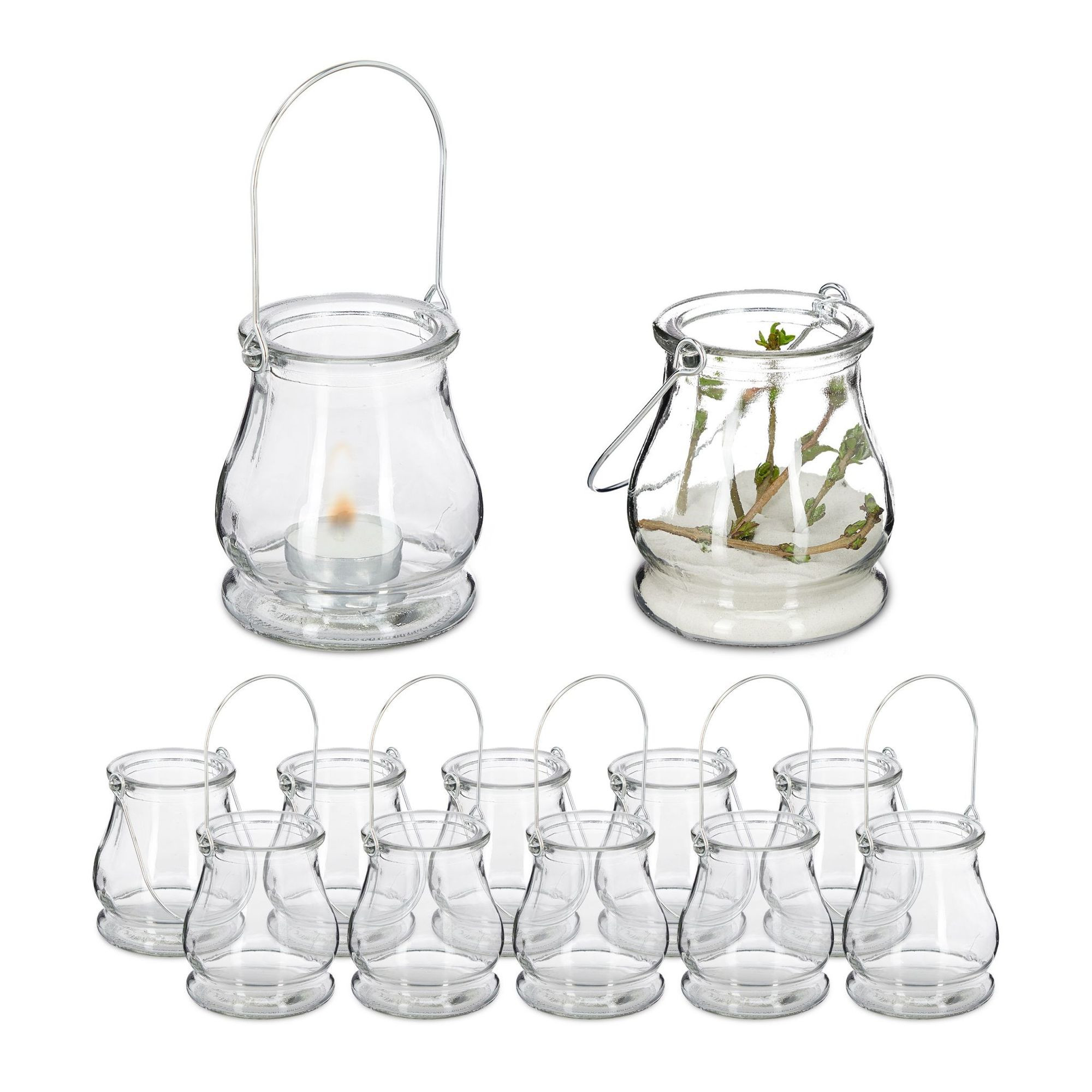 Laterne transparent 12er Set