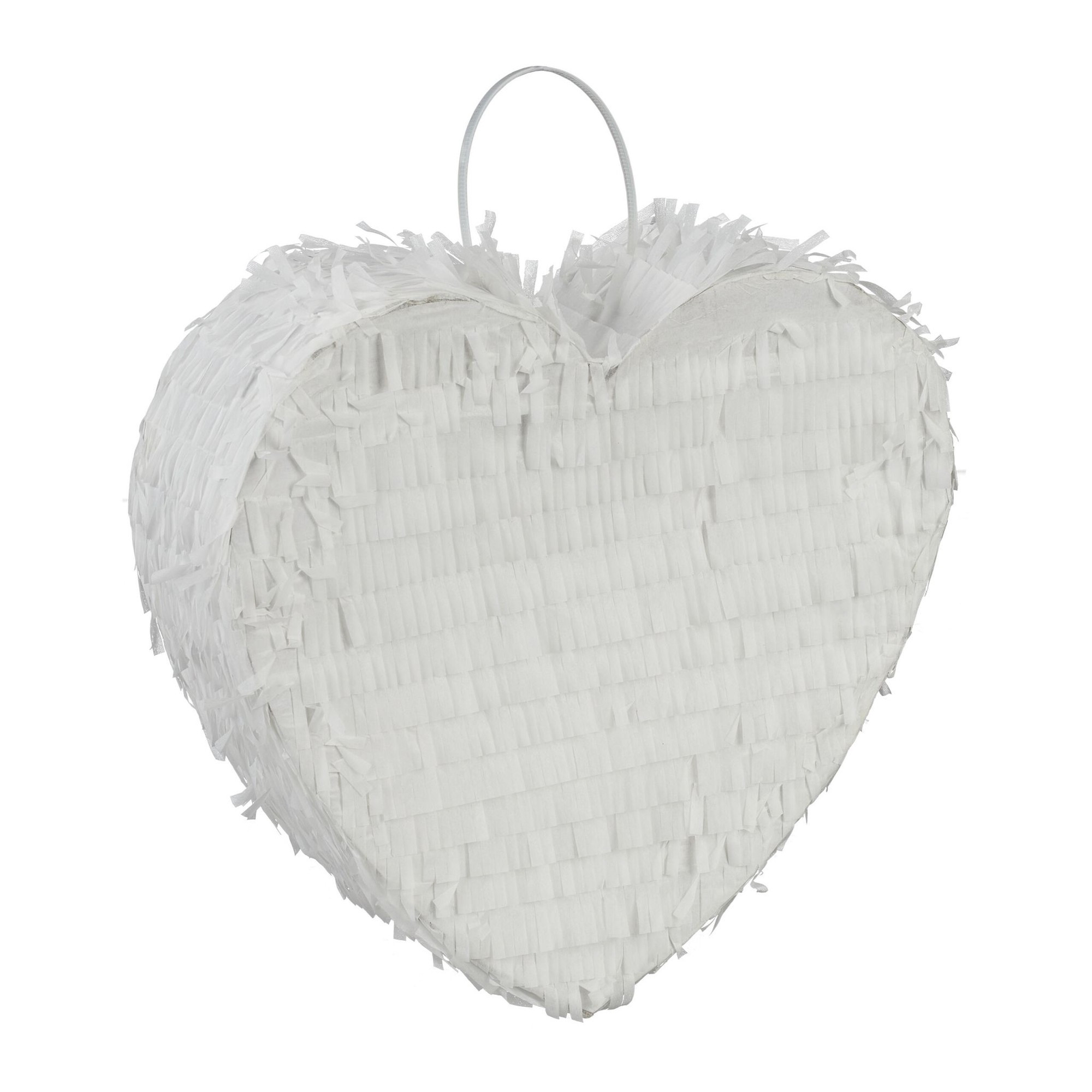Witte hartvormige piñata
