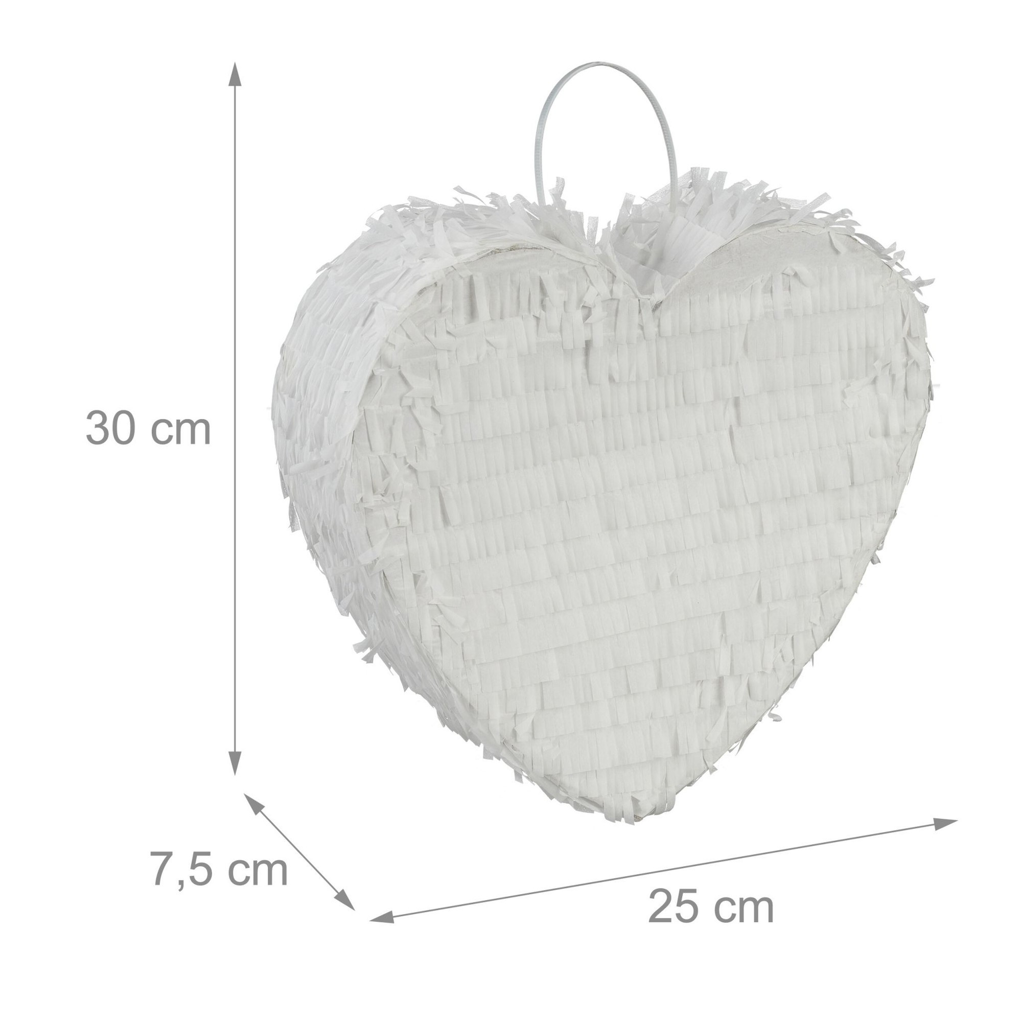 Pinata blanche en forme de cœur