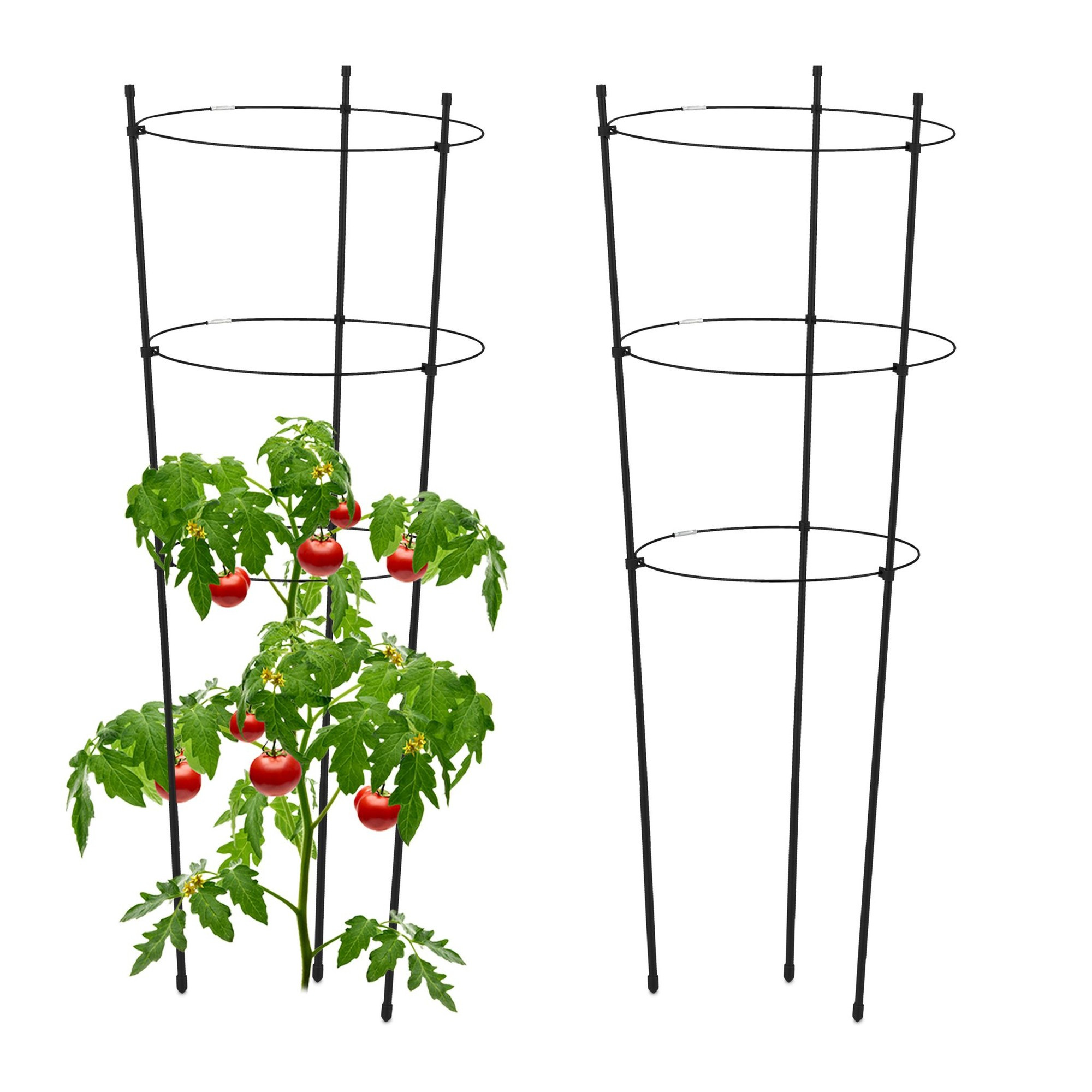 Supporto per piante 76 cm nero, set da 2