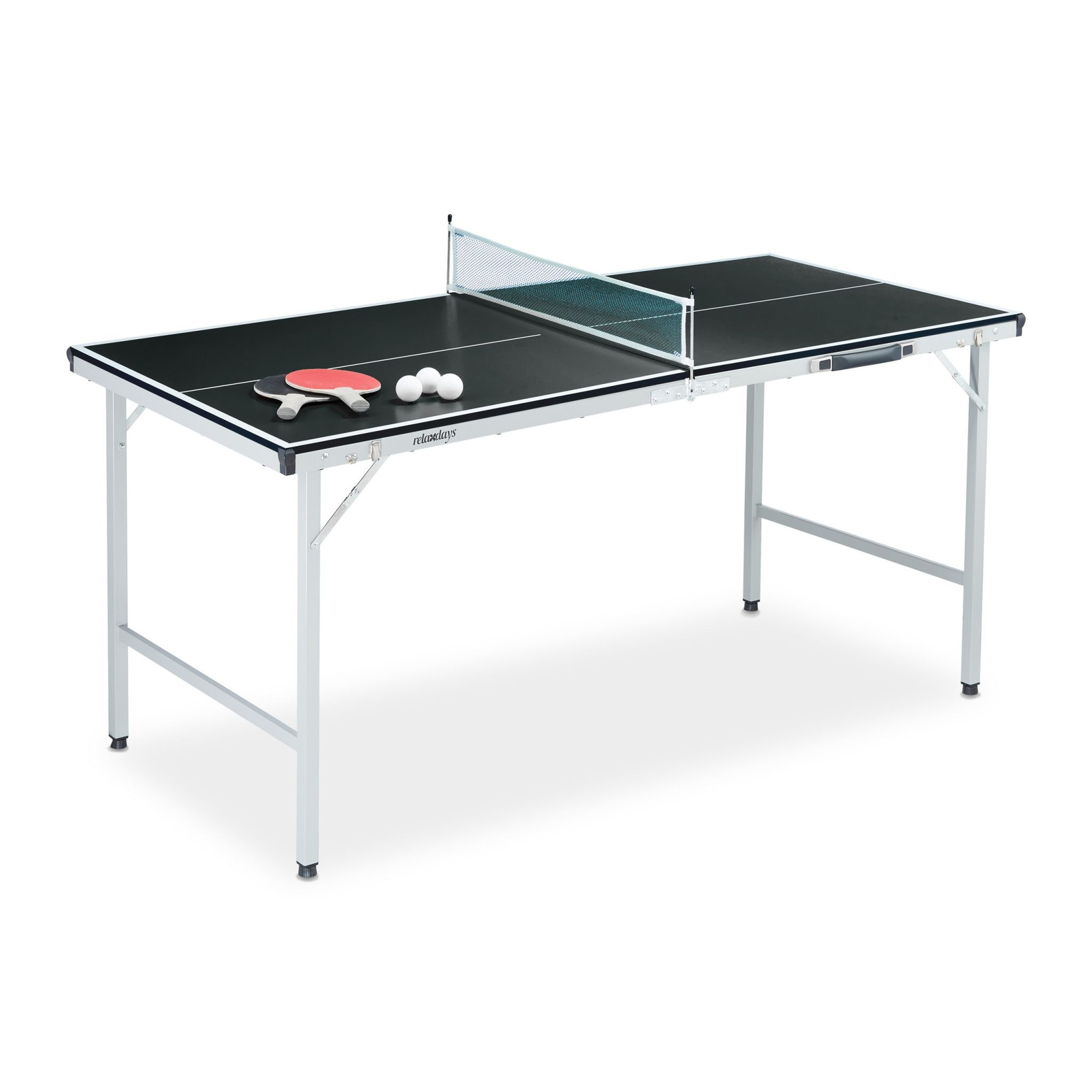 Table de ping-pong noire avec accessoires