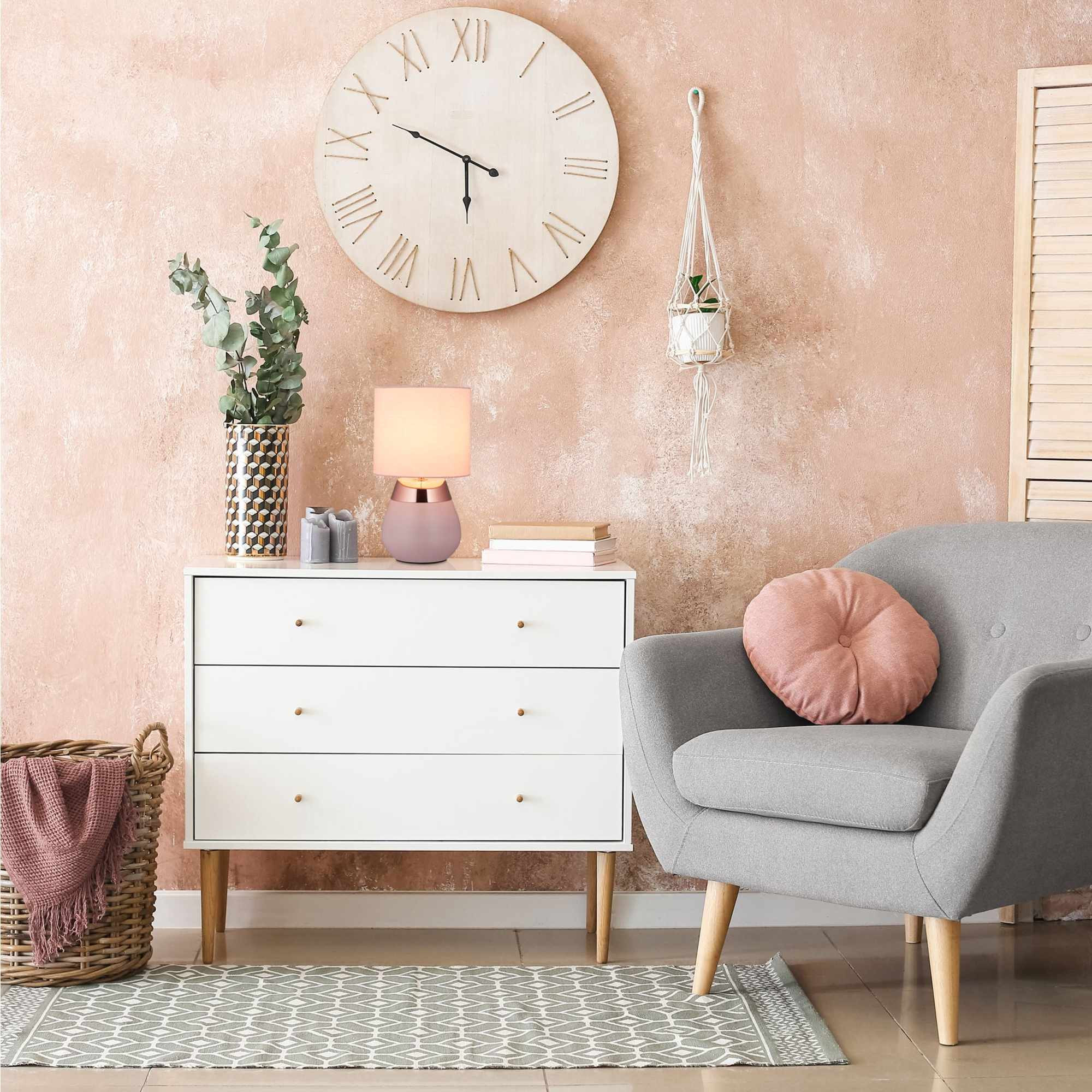 Nachttischlampe mit Touchfunktion rosa