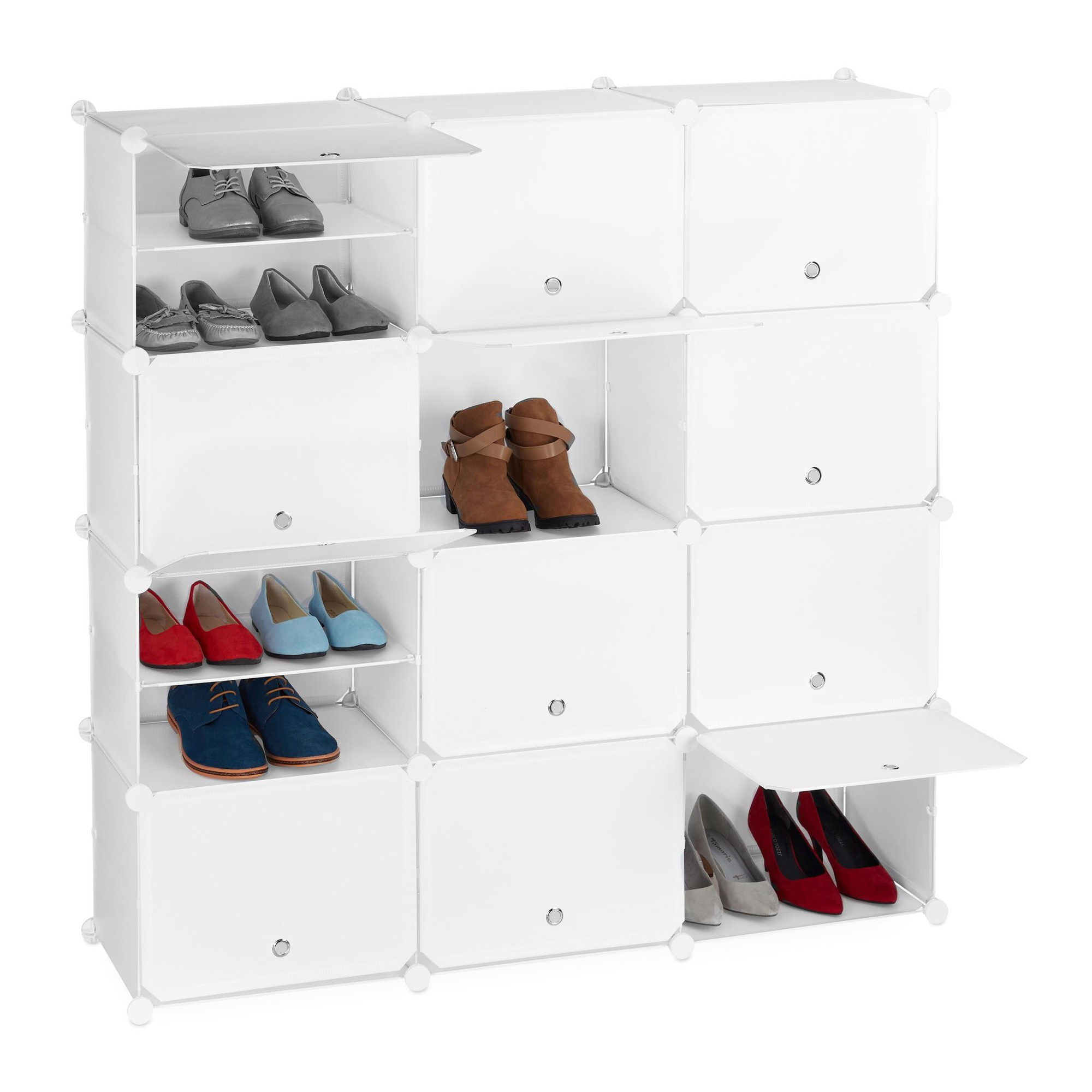 Meuble à chaussures blanc avec 24 compartiments