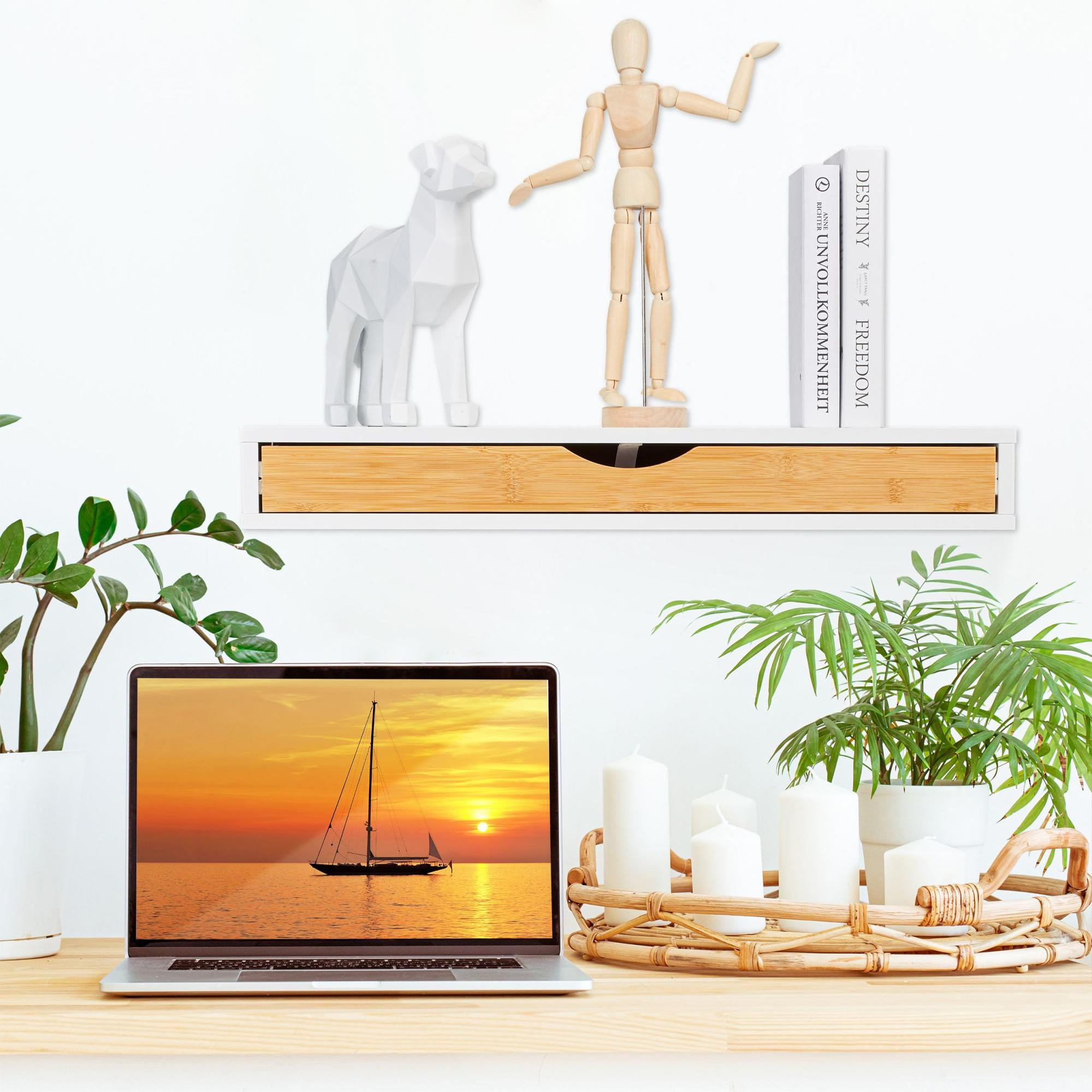 Wandplank met lade