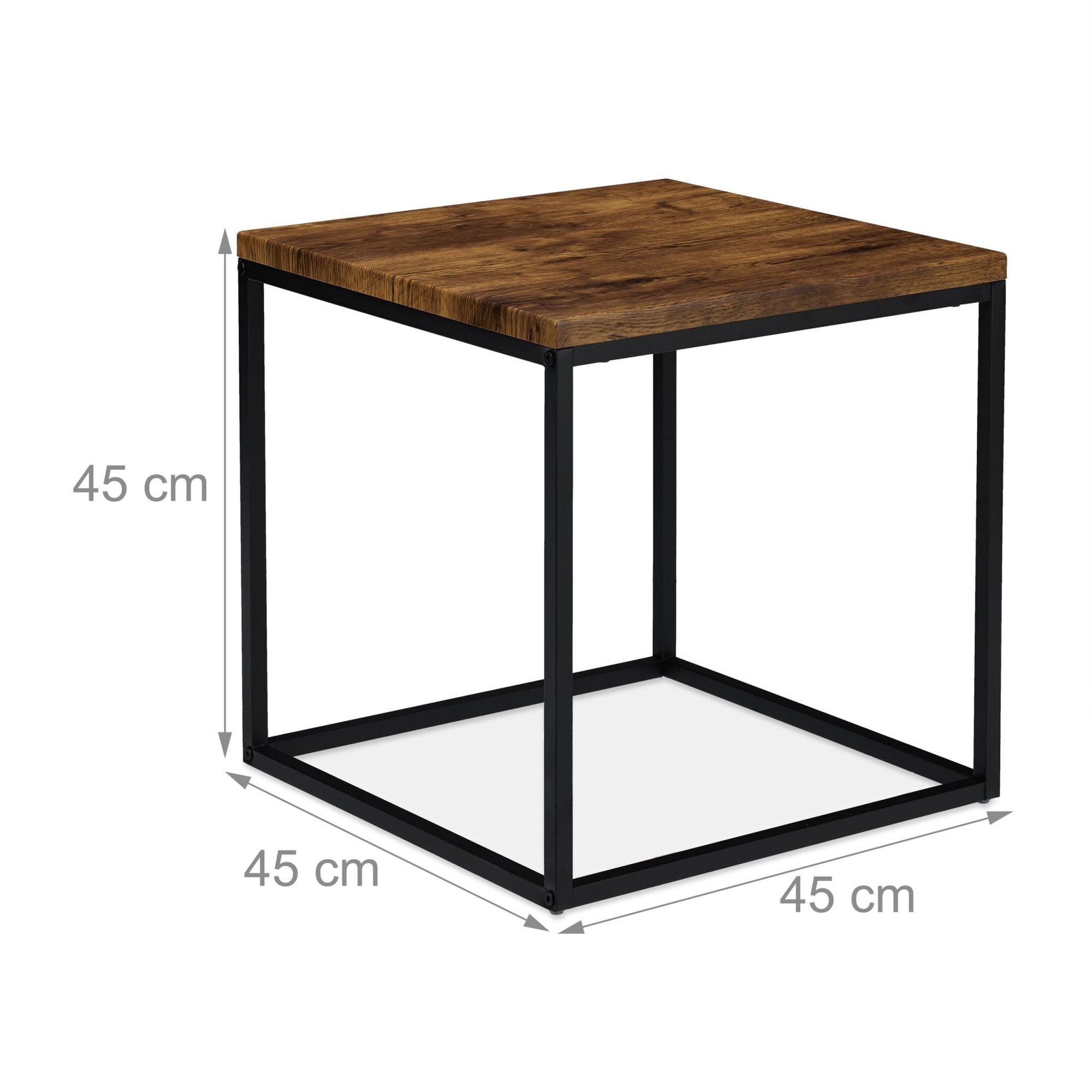 Mesa lateral em estilo industrial