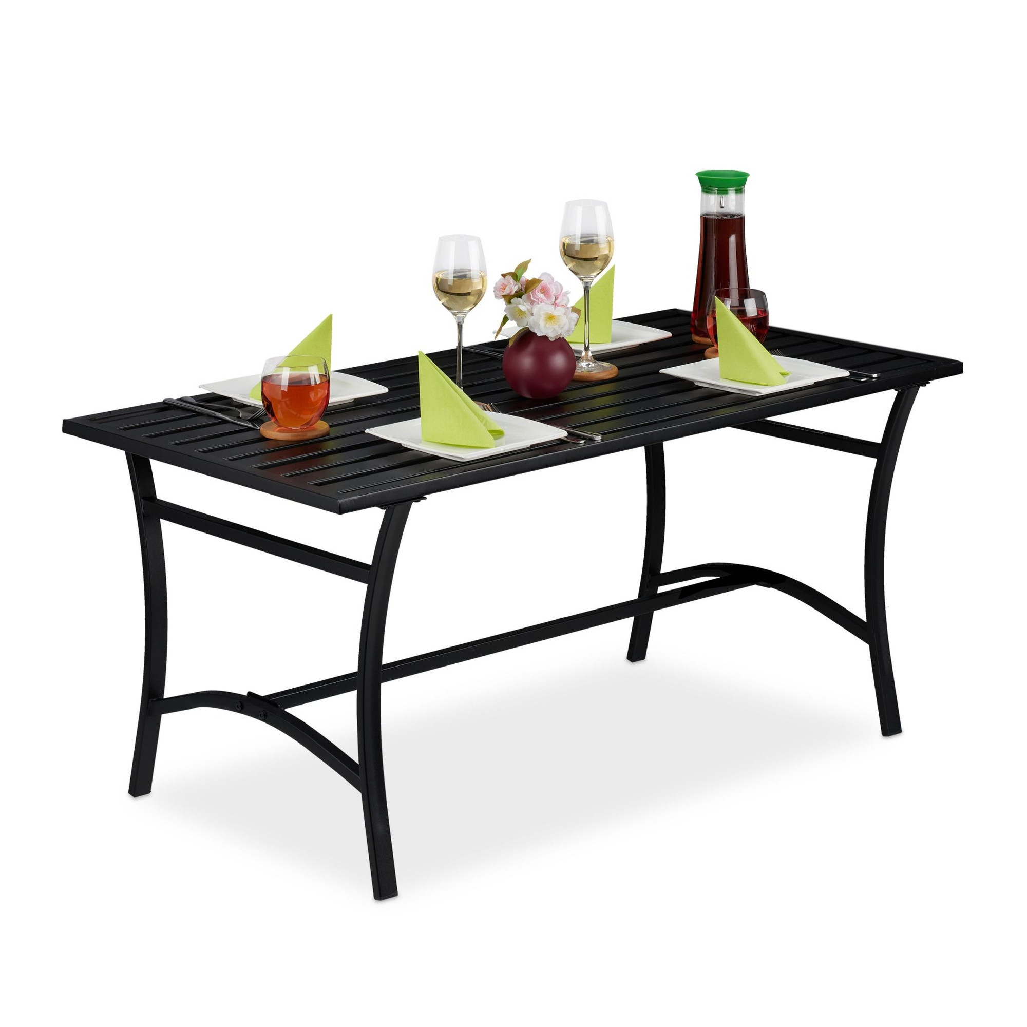 Mesa de jardín rectangular negra