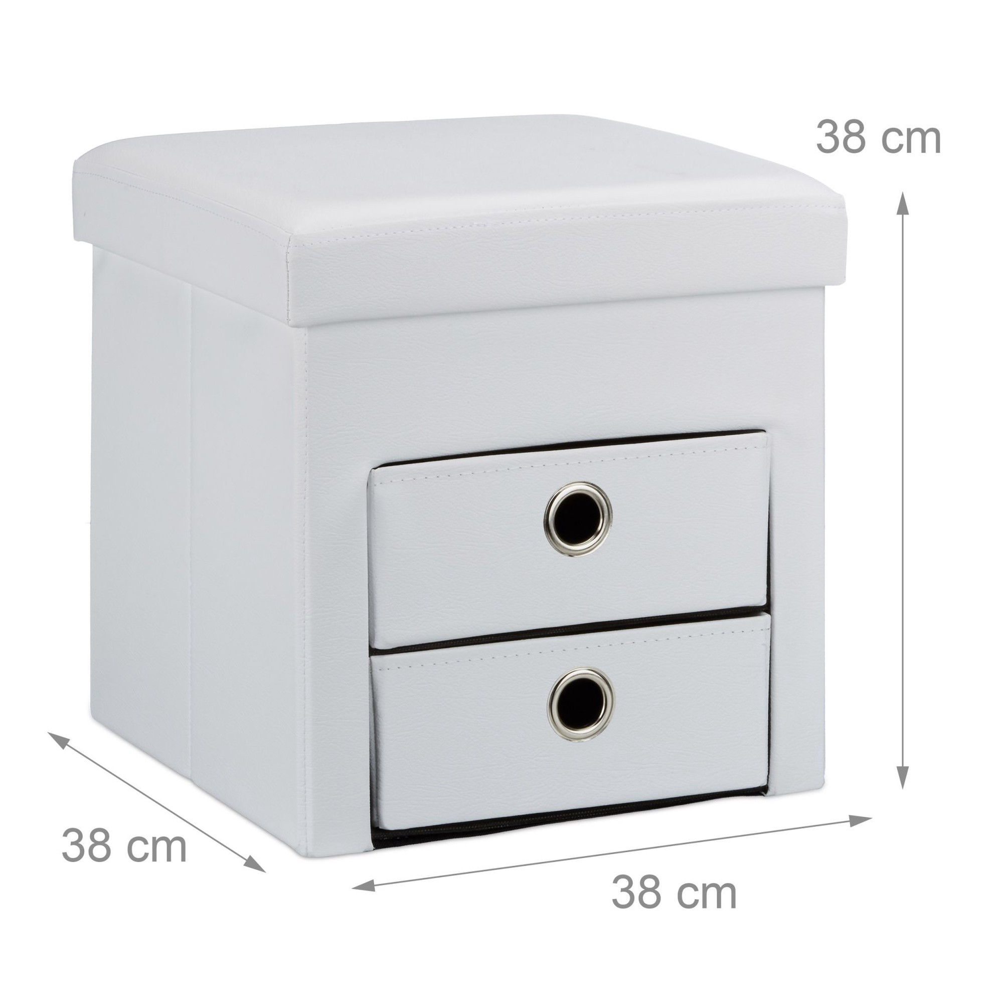 Tabouret en simili cuir avec 2 compartiments