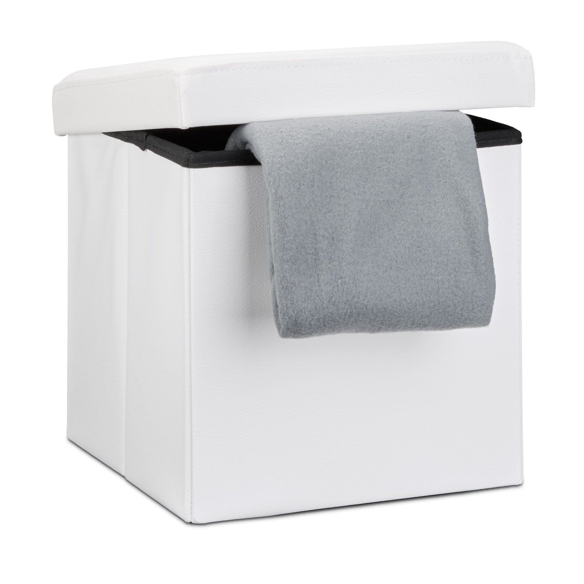 Taburete plegable de cuero artificial
