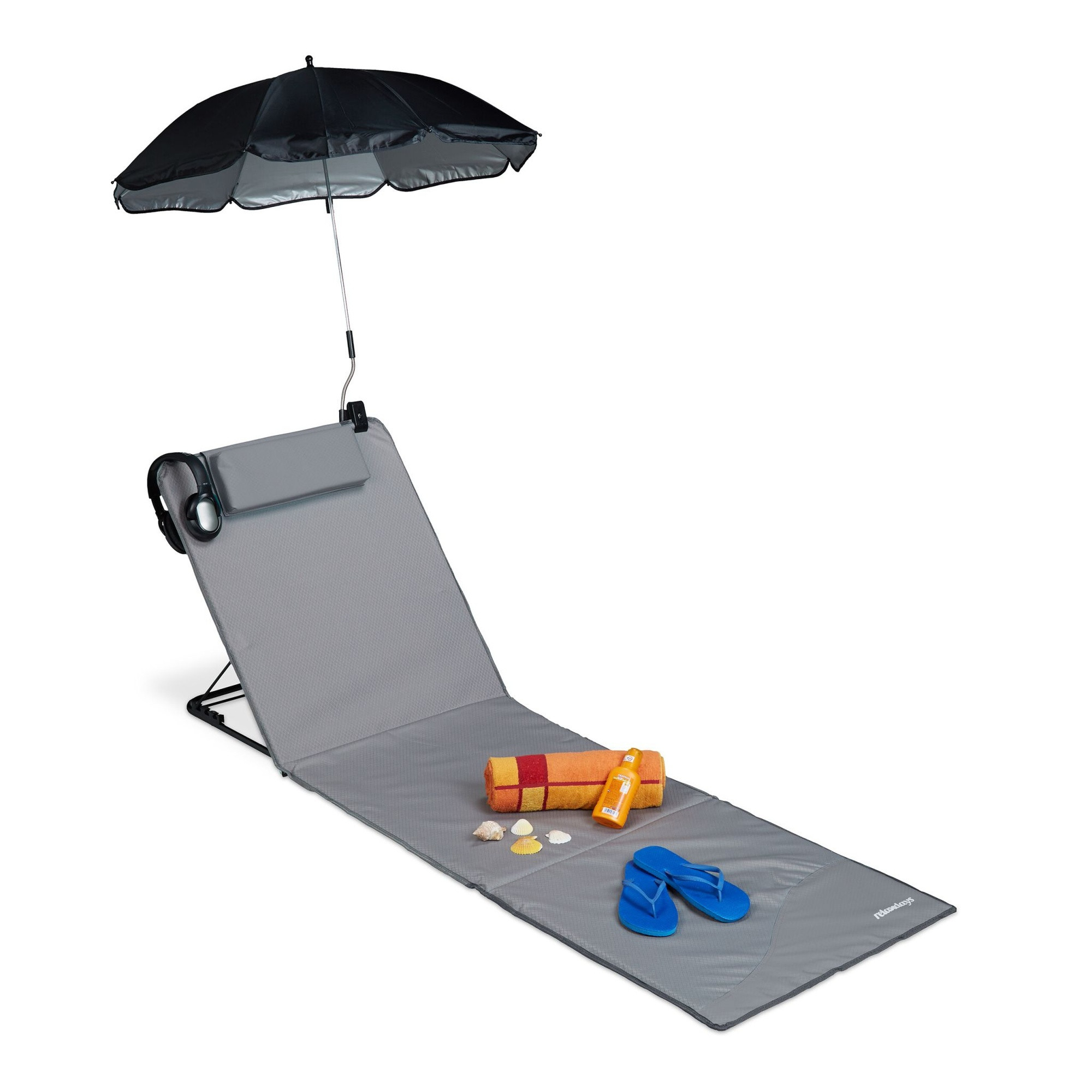Strandmat met parasol