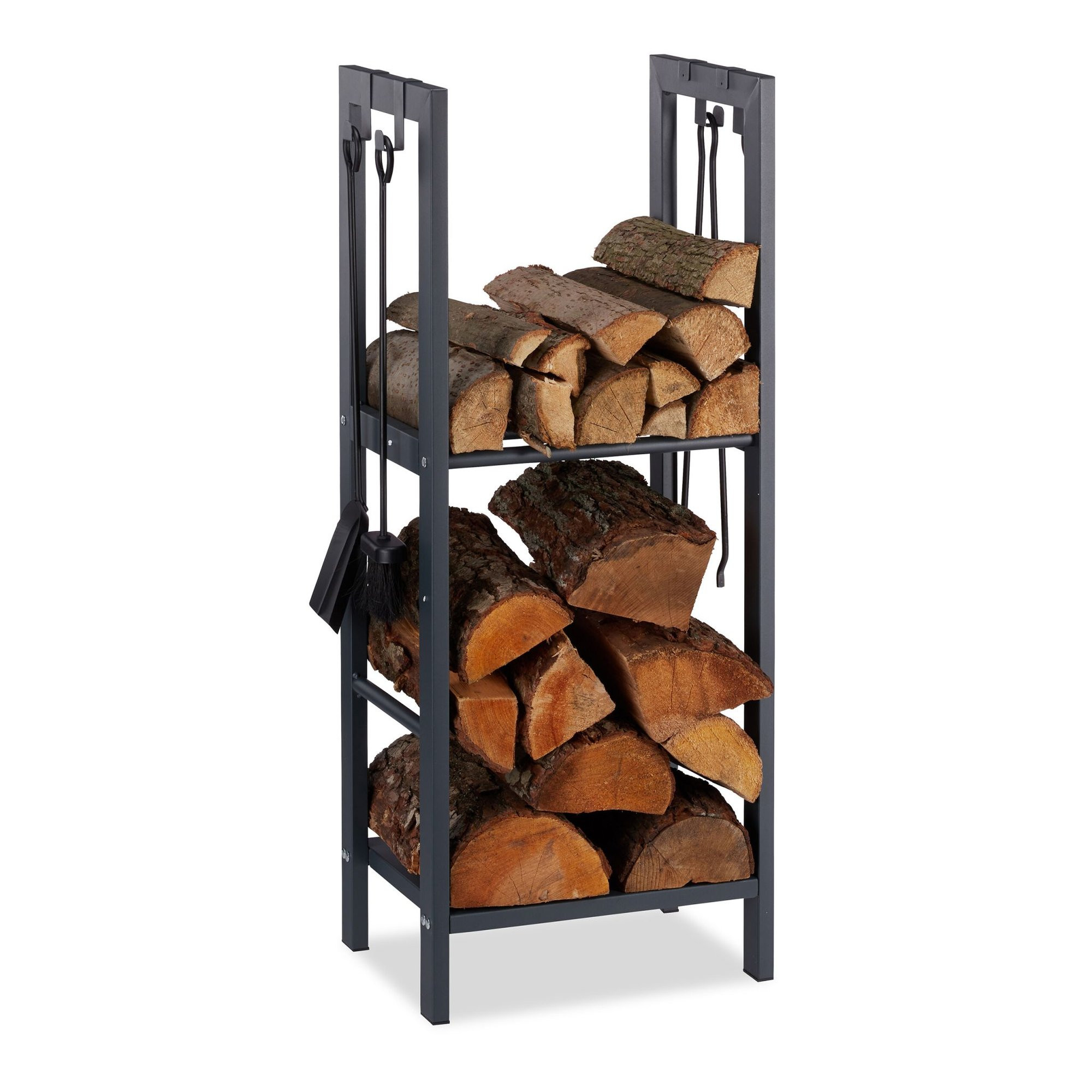Support en bois avec 2 étagères