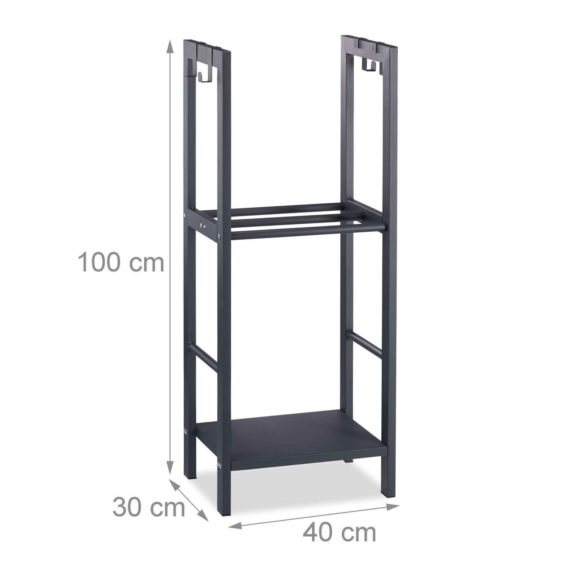 Support en bois avec 2 étagères
