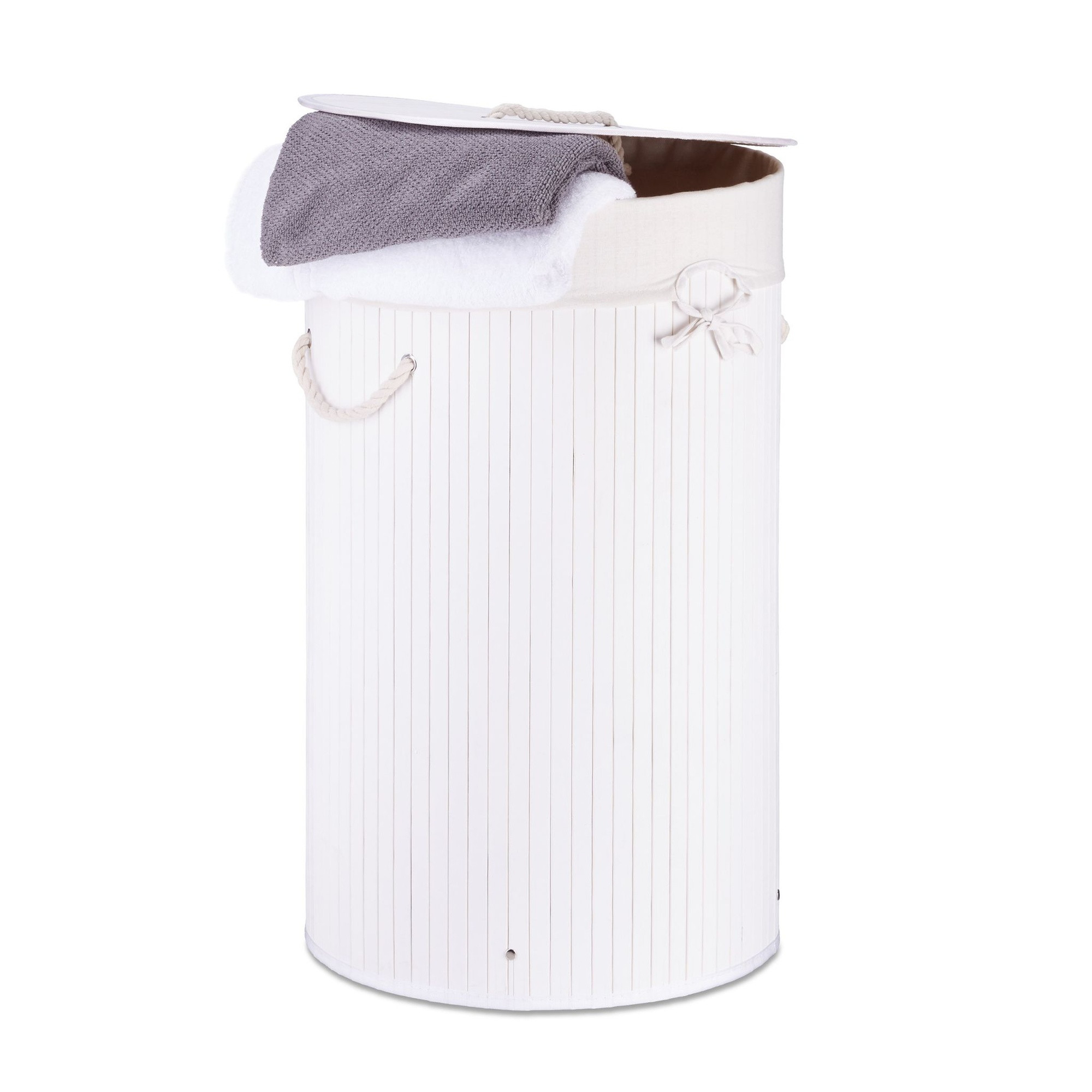 Cesto de roupa suja redondo de bambu