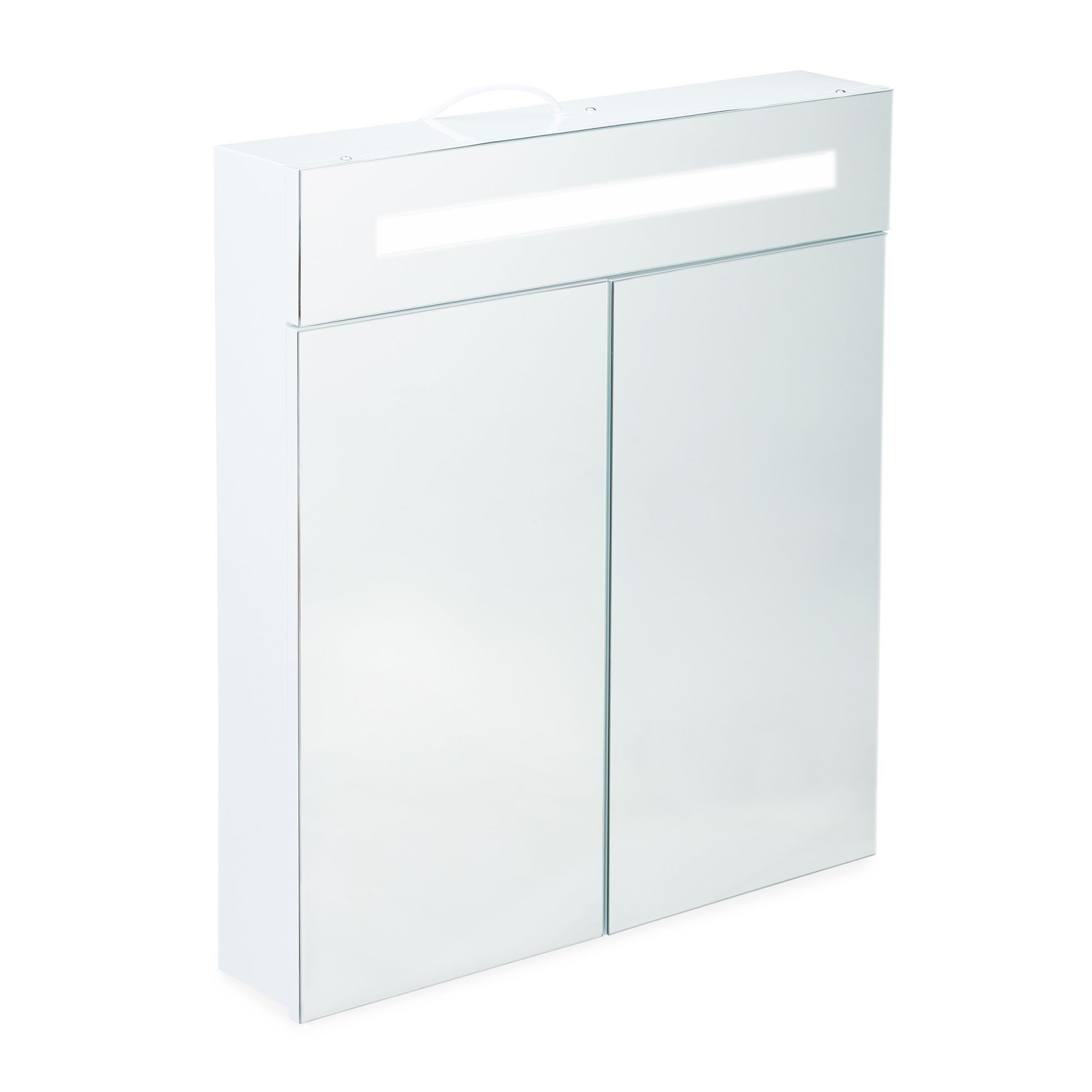 Mobiletto a specchio LED con 2 ante