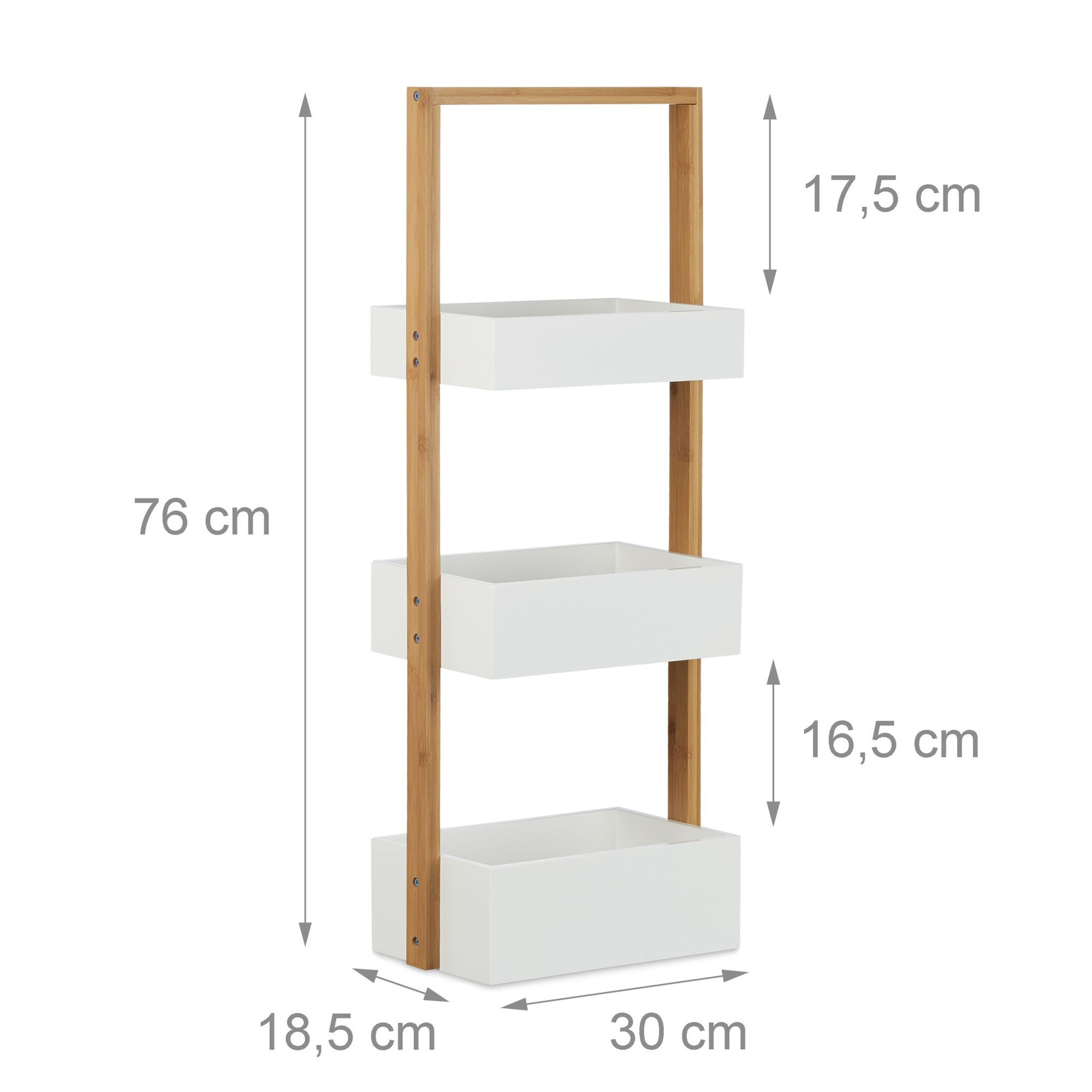 Badkamerplank met drie compartimenten