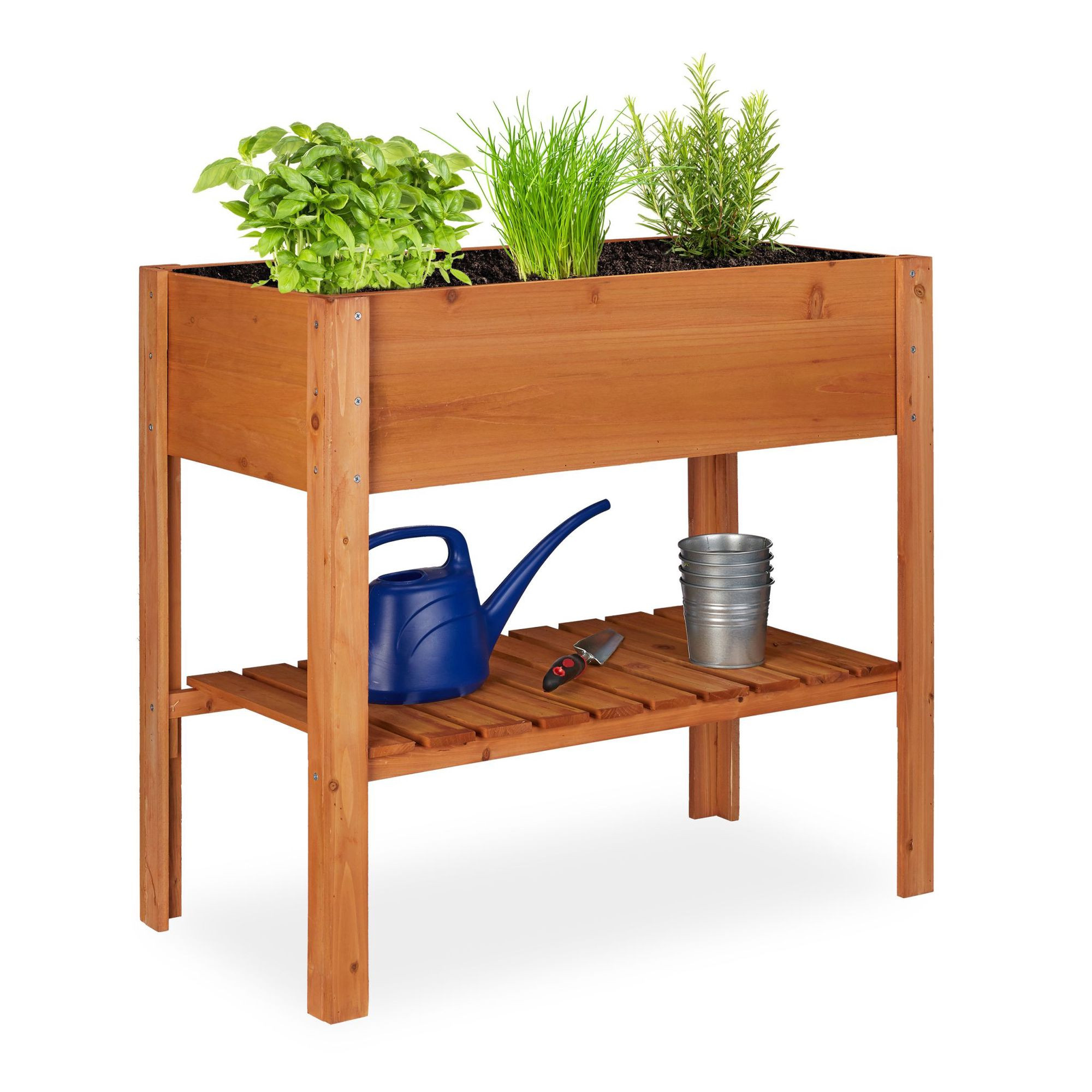 Flower table in light wood